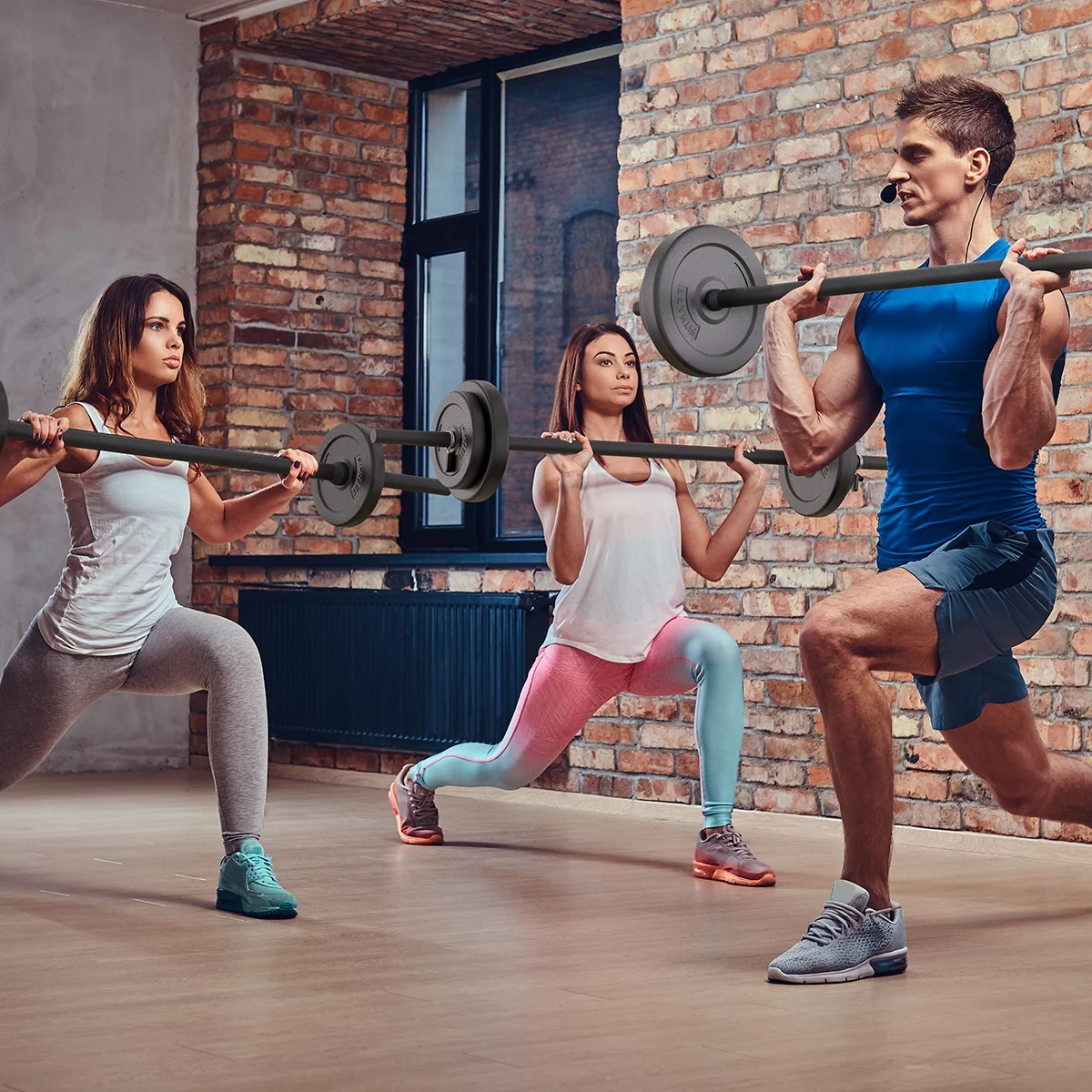 Pithage 45 lbs Barbell Weight Set Adjustable Weights Lifting for Home Gym Fitness, Rubber - Womvr