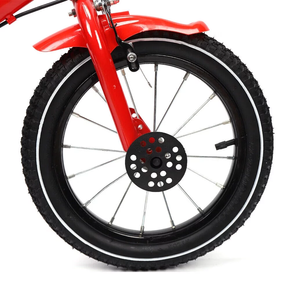 Loyalheartdy 14 Inch Yellow Kids Bike Adjustable Height Children Bicycle Universal Child Cycle with Safe Training Wheels - Womvr