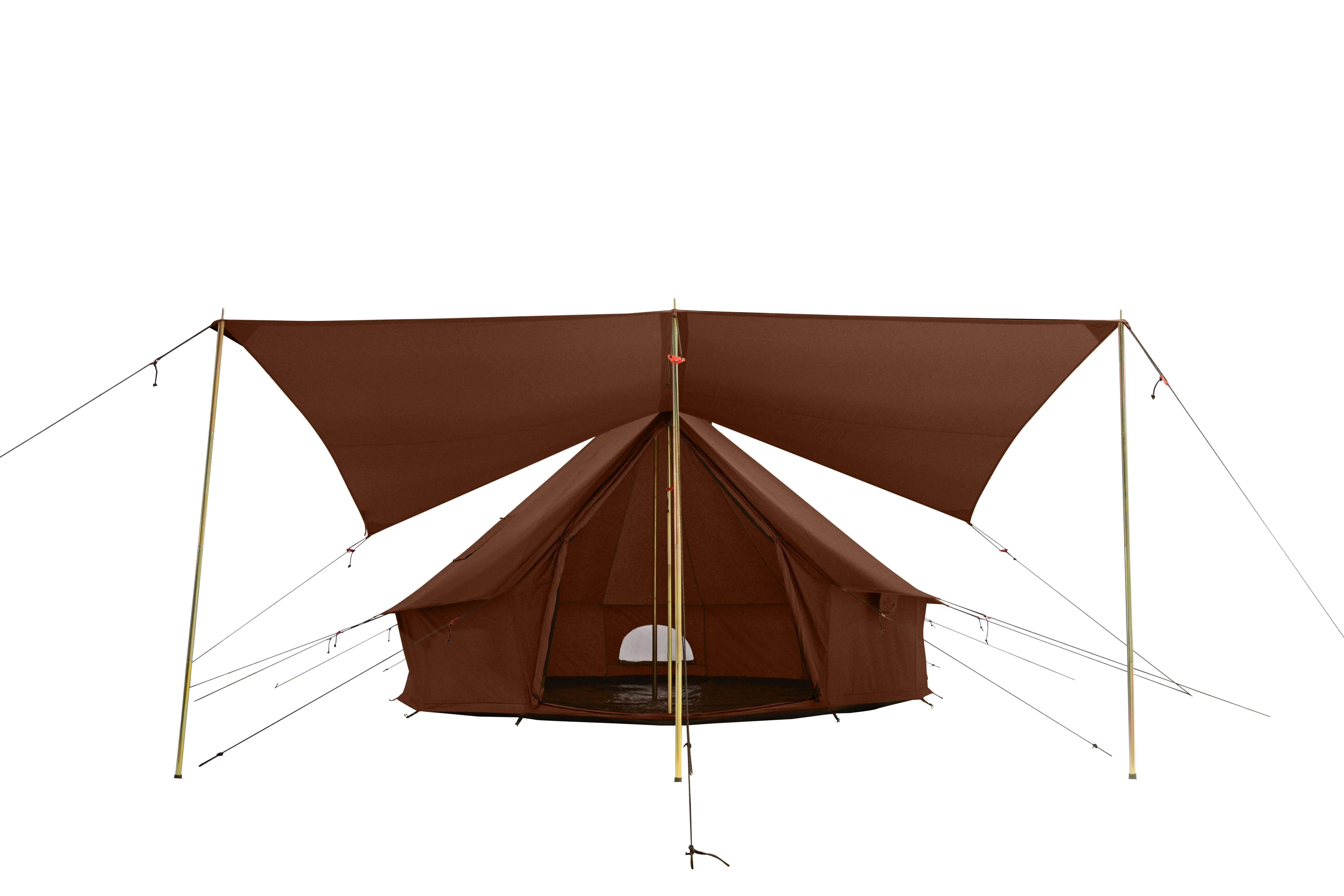 WHITEDUCK Regatta Awning - Desert Red - 10' for Bell Tent - Complete Canopy with Poles for All Season Camping and Glamping - Womvr