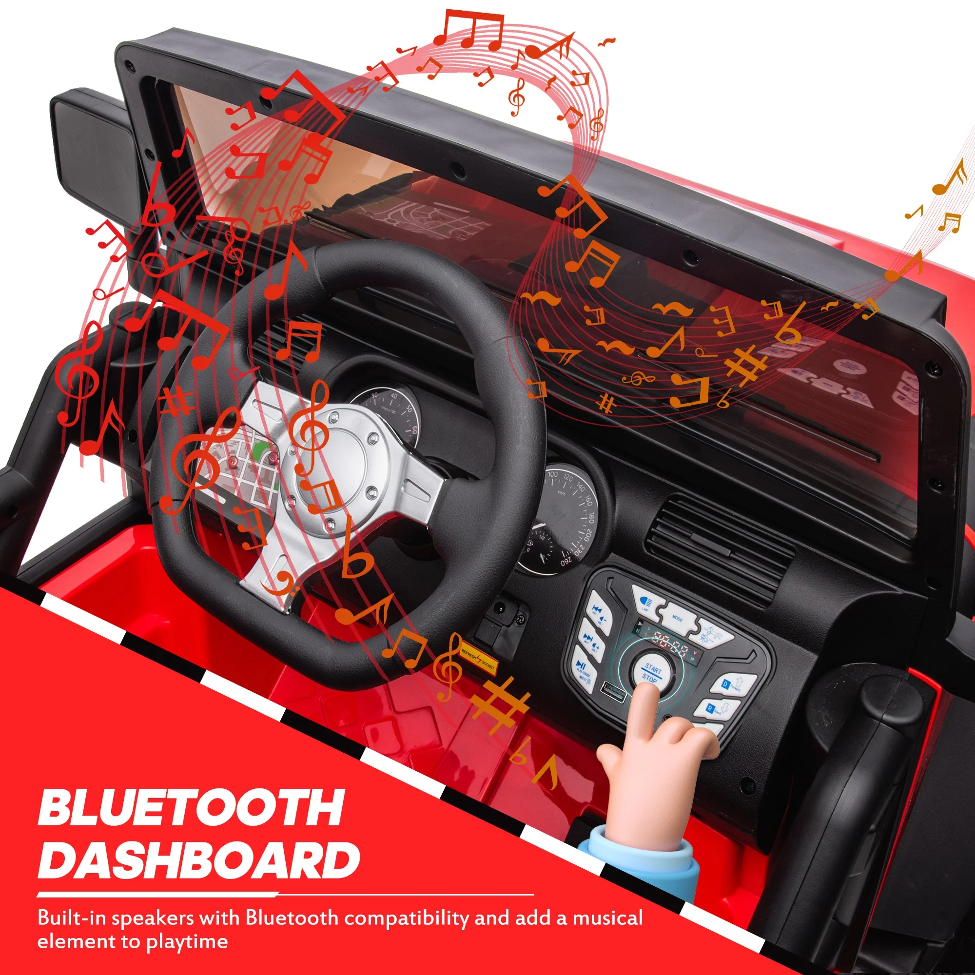 Outfunny 24V Kids Ride on Truck, 2-Seater Powered Ride on Toy Car with Remote - Womvr