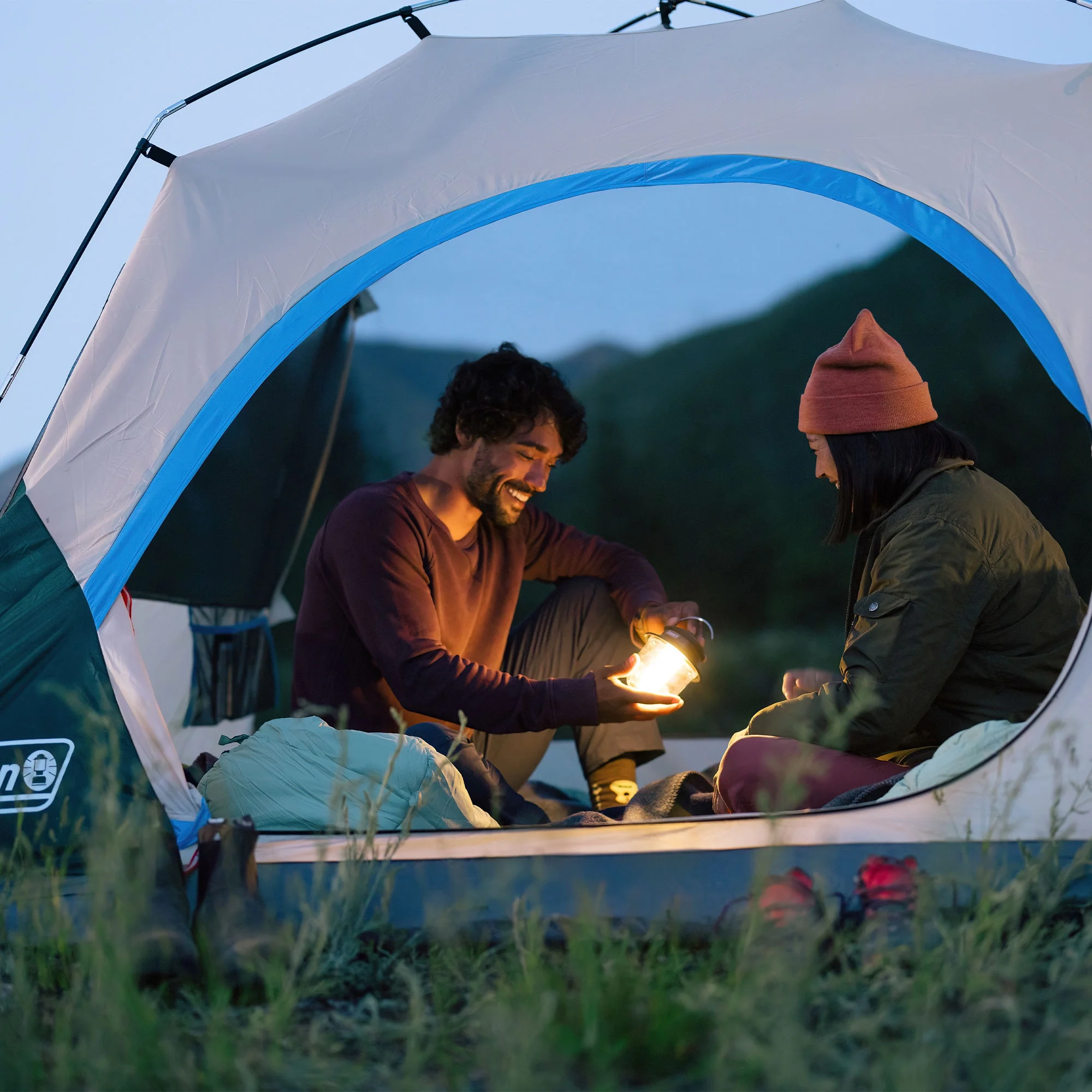 Coleman Skydome 4 Person Camping Tent with Full-Fly Vestibule, Evergreen - Womvr