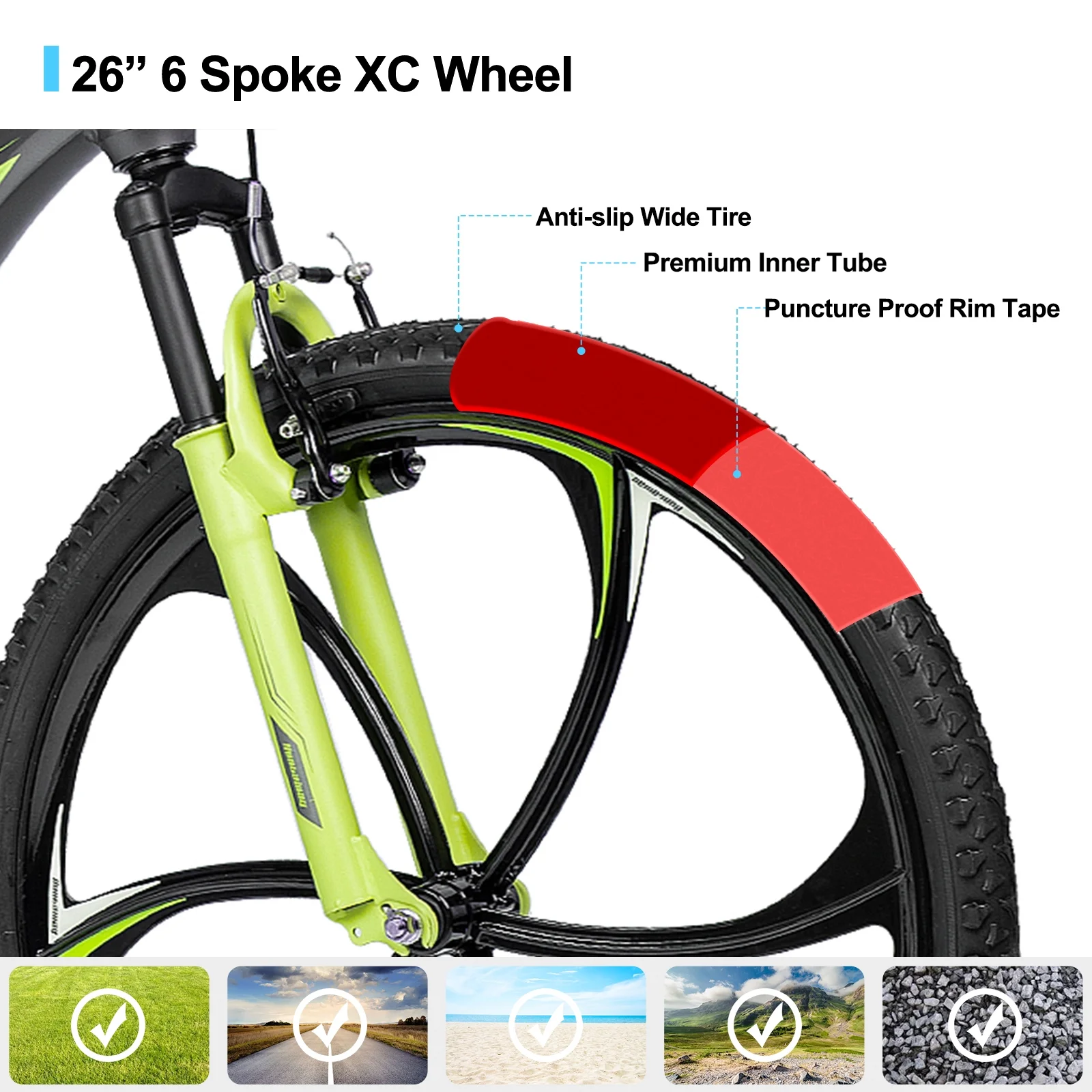 Hiland Humtway 26 inch Mountain Bike for Mens and Womens. - Womvr