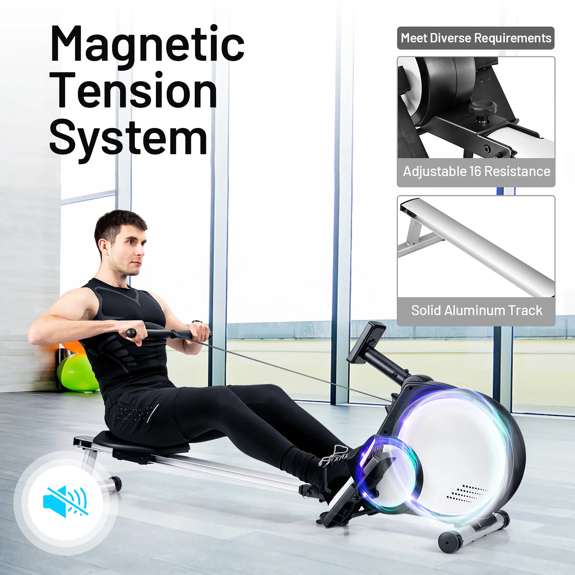 Costway Magnetic Rowing Machine Foldable Exercise Rower w/LCD Monitor for Home Gym - Womvr