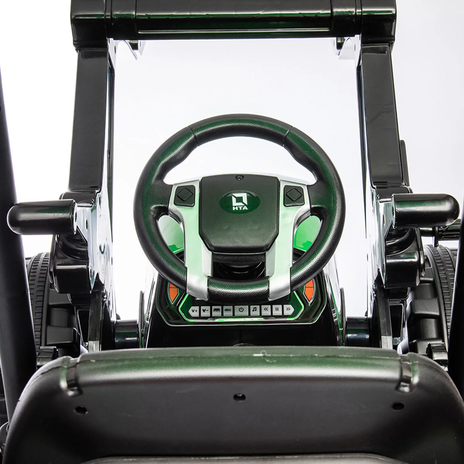 CIPACHO 24 V Powered Ride Ons Tractor, Electric Construction Vehicles for Kids with Working Loader and Backhoe Digger, Kids' Car Toys with Trailer, Green - Womvr