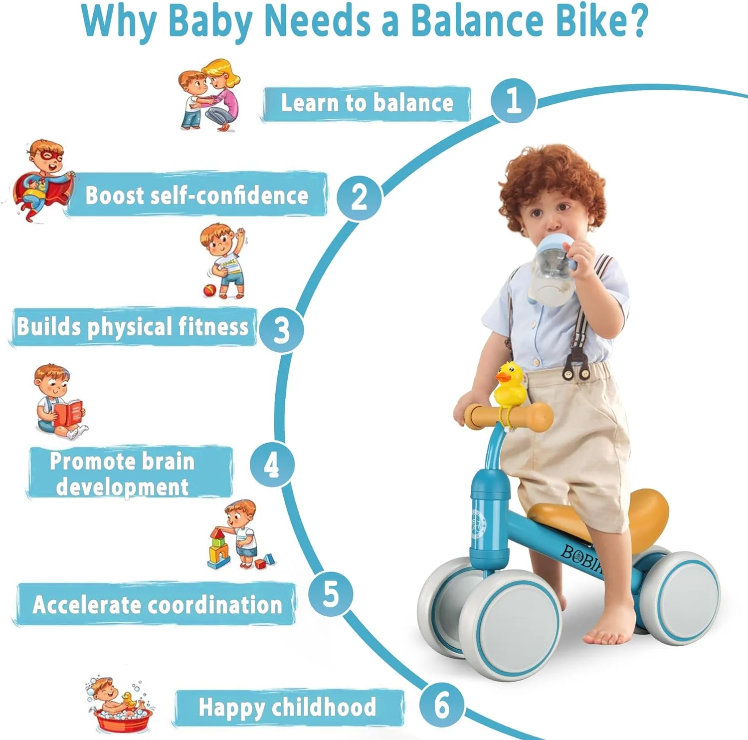 Bobike Baby Balance Bike Toys for 1 Year Old 10-24 Months Toddler Walker Bicycle Pink - Womvr