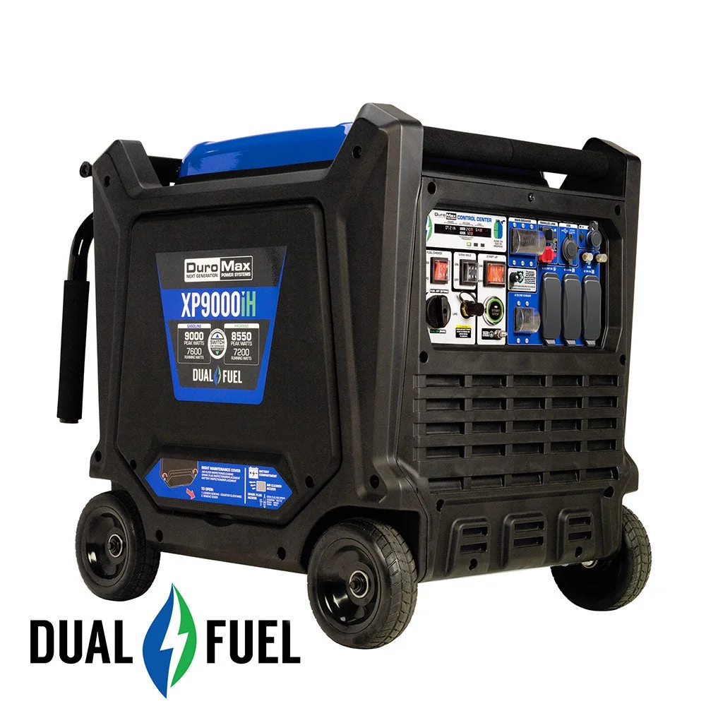 DuroMax XP9000iH 9,000 Watt Portable Dual Fuel Inverter Generator with CO Alert - Womvr