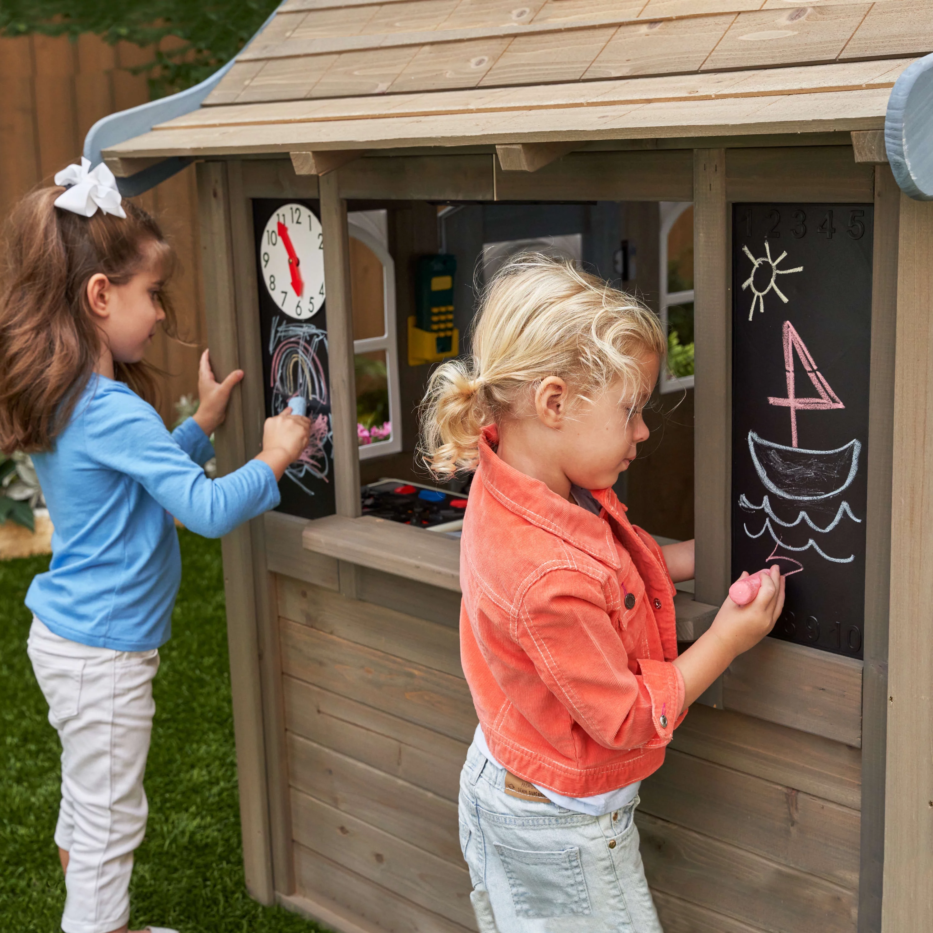 KidKraft Forestview II Wooden Outdoor Playhouse with Kitchen - Womvr