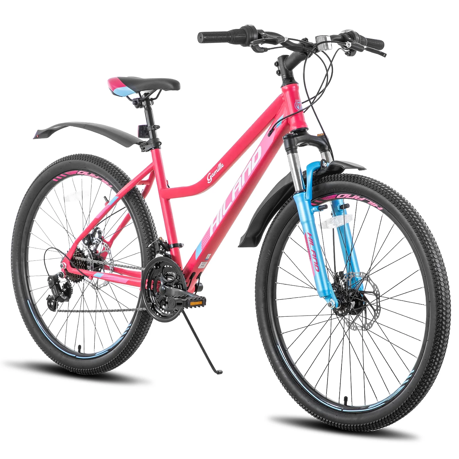 Hiland 26 Inch Womens Mountain Bike,with Step-Through Frame,Shimano 21 Speeds,Suspension Fork MTB,Bicycle for Women Men Adult - Womvr