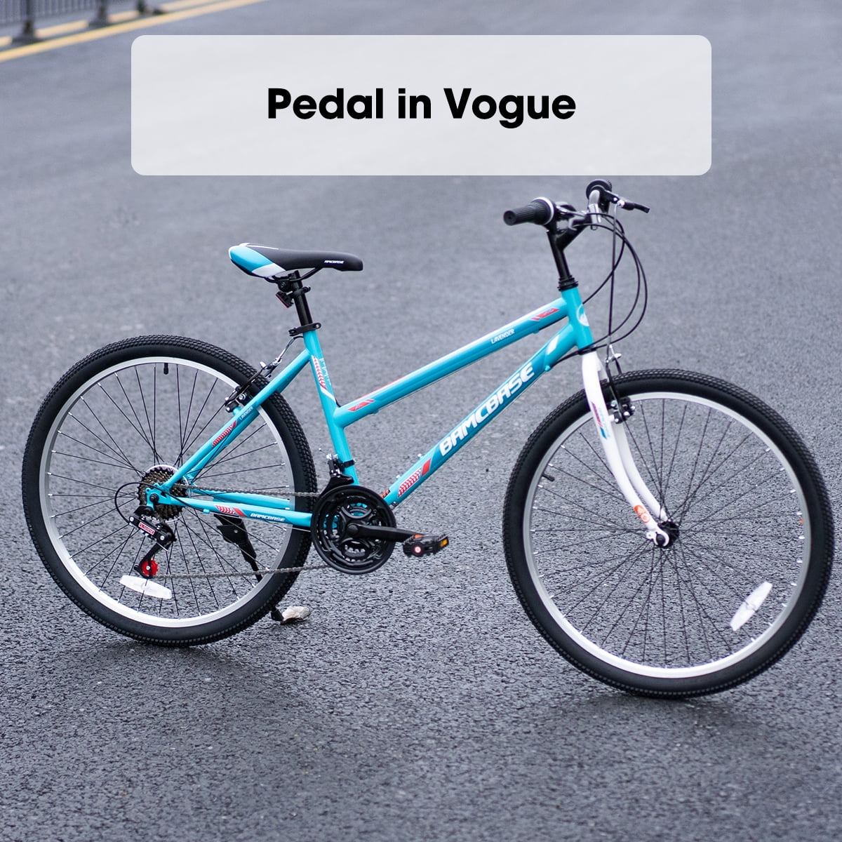 Hiland 24 26 inch Mountain Bike for Men Women, 21 Speeds MTB Bicycle for Adult Youth - Womvr