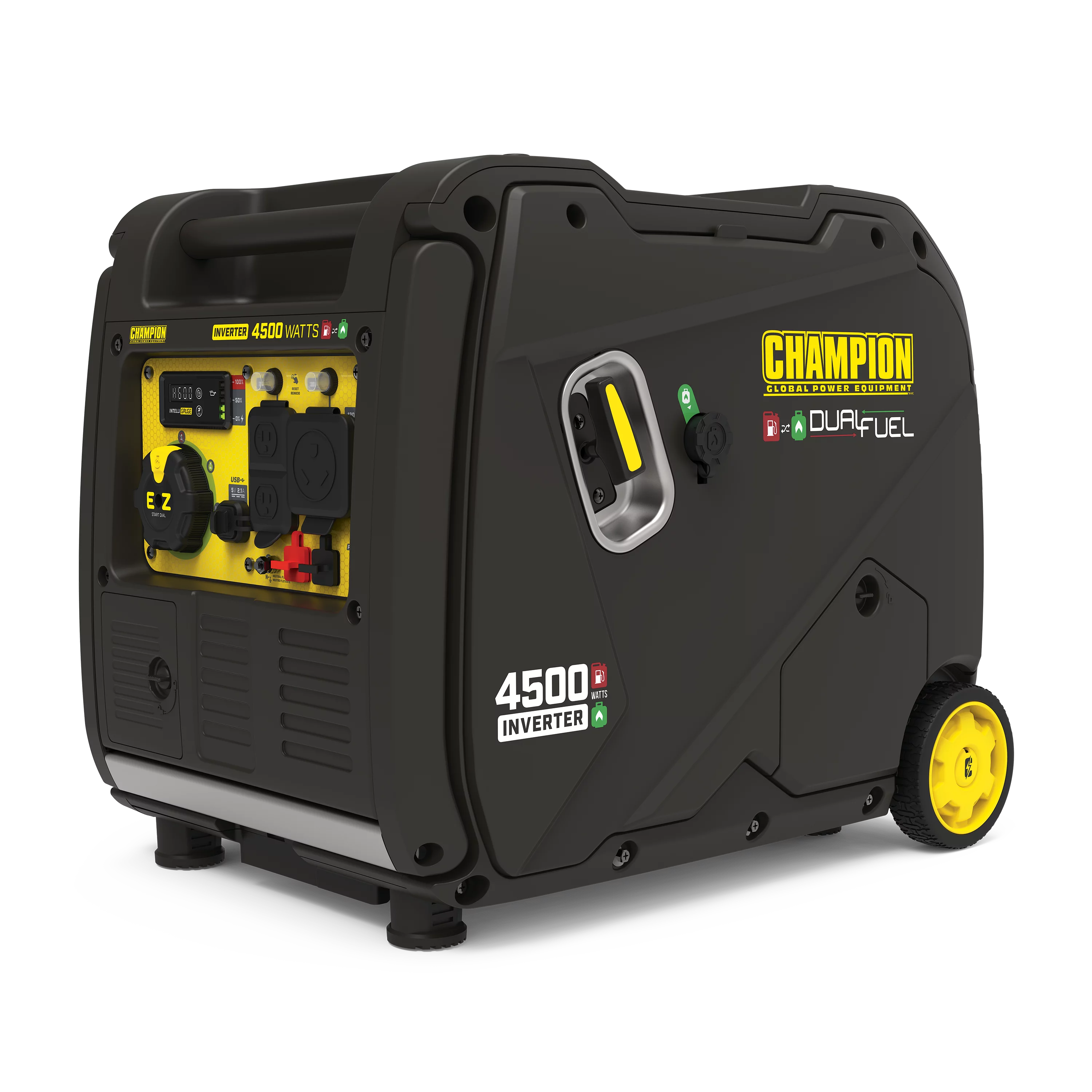 Champion 4500-Watt Portable Dual Fuel Inverter Generator with Quiet Technology, Electric Start - Womvr