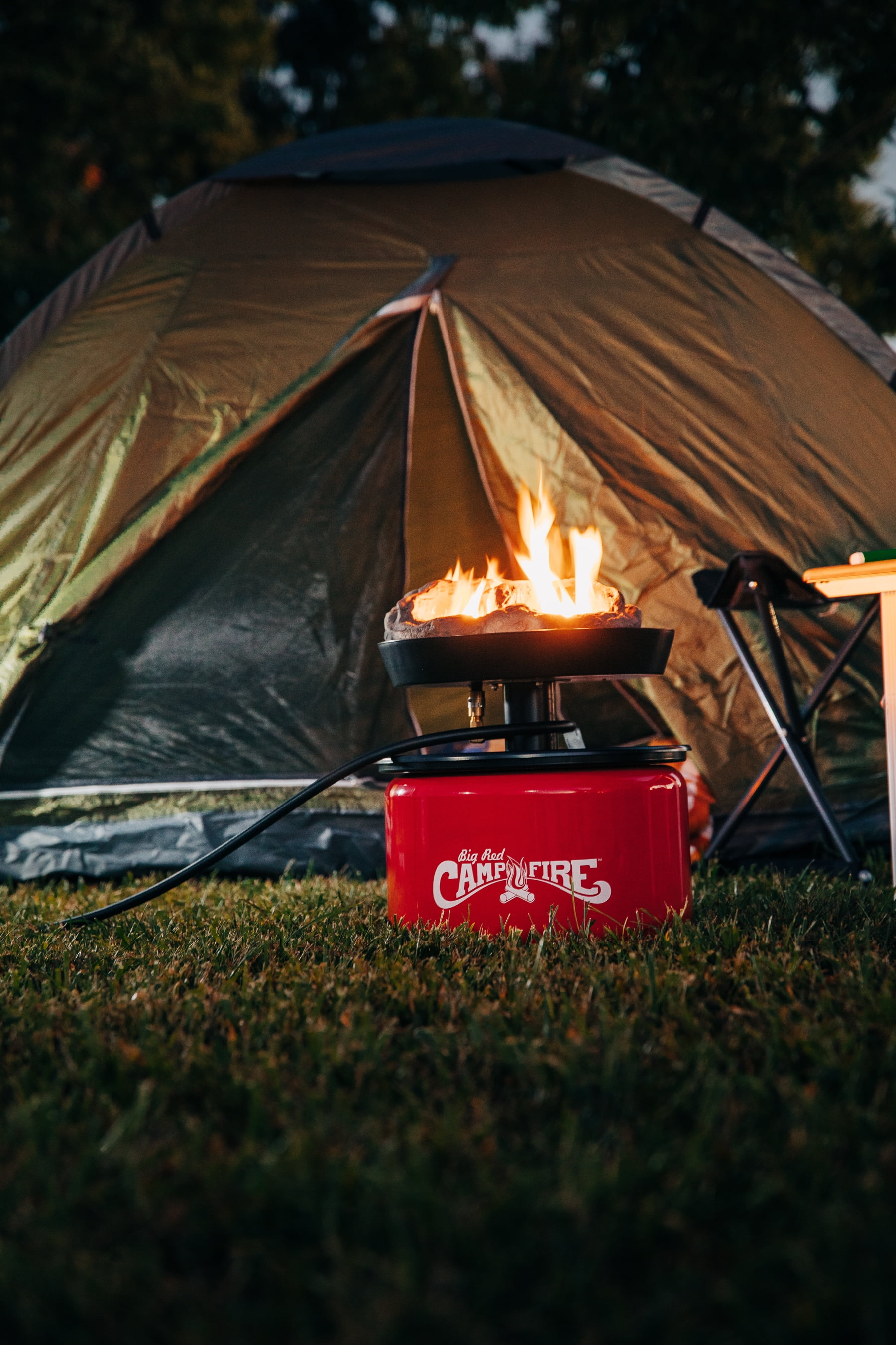 Camco 58035 Big Red Campfire, Approved for RV Campgrounds, Includes 10-Foot Propane Hose - Womvr