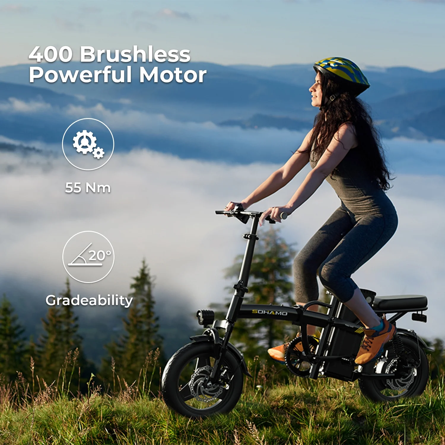 SOHAMO Adult Electric Bike, 750W Motor 26