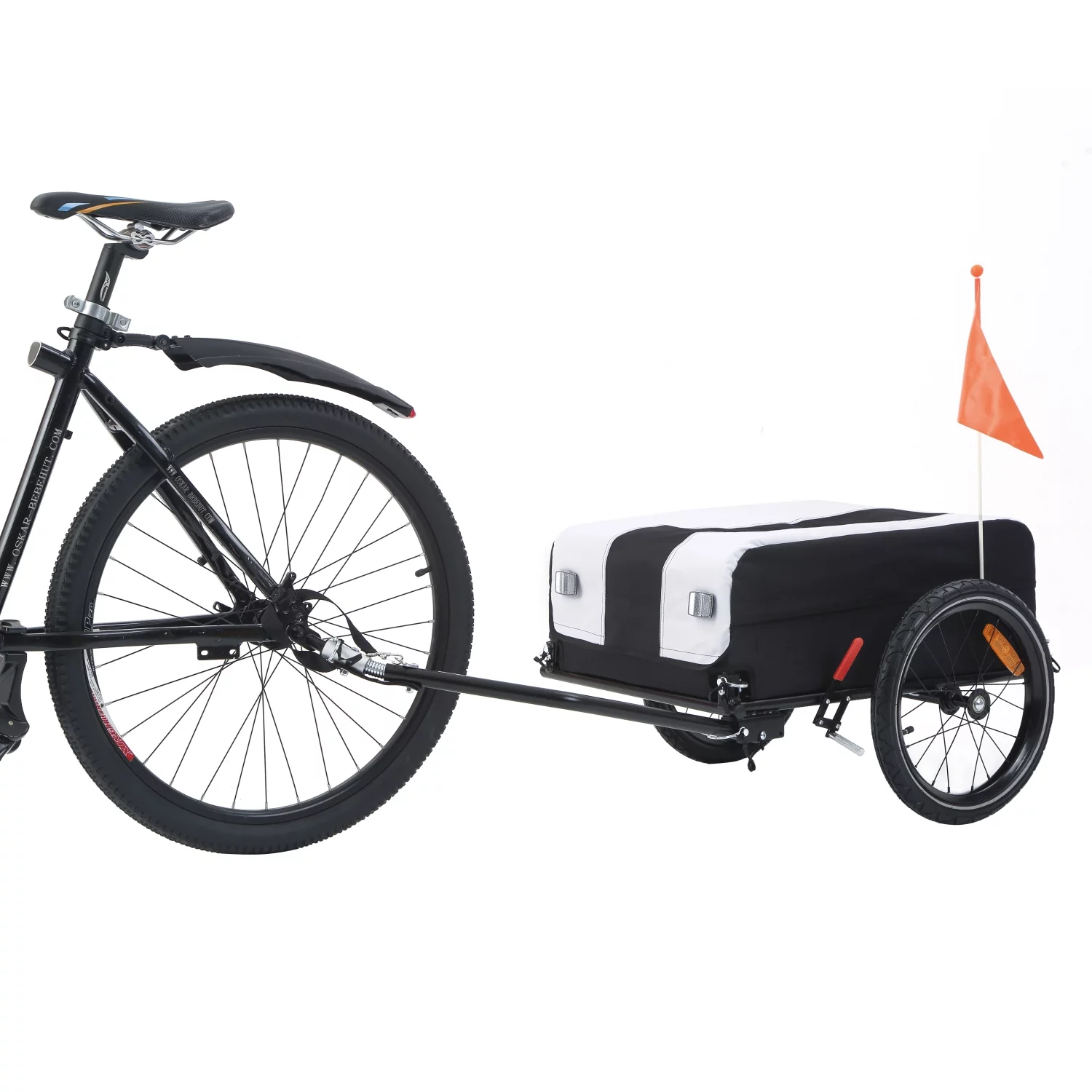 Bike Cargo Trailer, Bike Luggage Wagon Trailer with Removable Water Resistant Cover, Folding Frame Quick Release 16 Wheels - Womvr