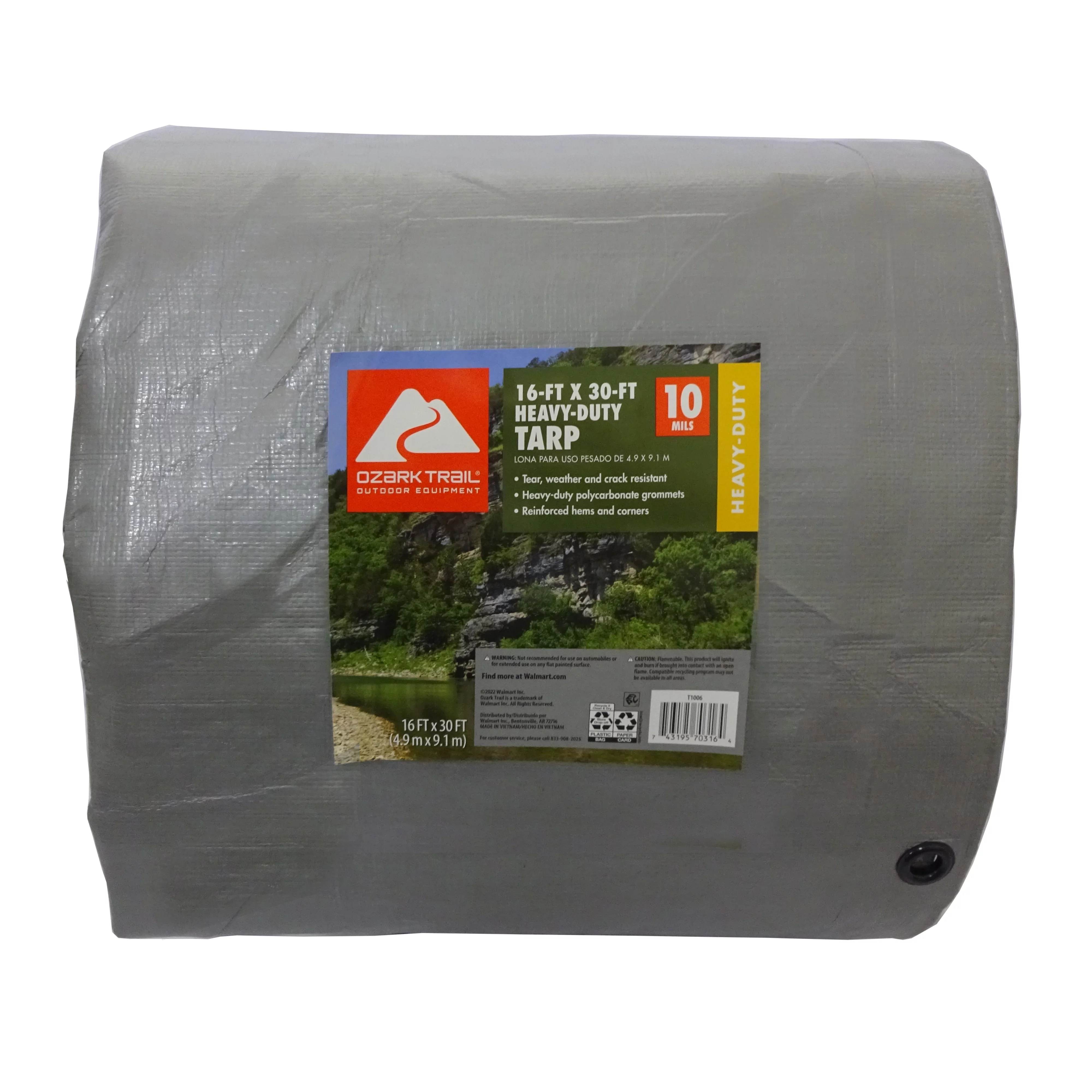 Ozark Trail Heavy-Duty Tarp, 6' x 8', Material PE - Womvr