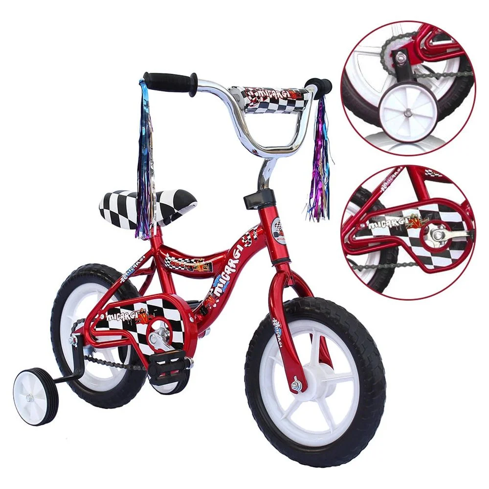 Wonderplay 12 inch Bike for 2-4 Years Old Kids, EVA Tires and Training Wheels,Great for Beginner - Womvr