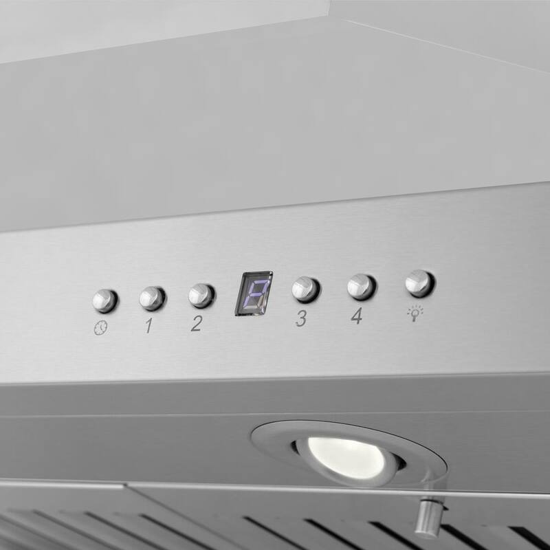 36 in. 400 CFM Convertible Island Mount Range Hood in Stainless Steel - Womvr