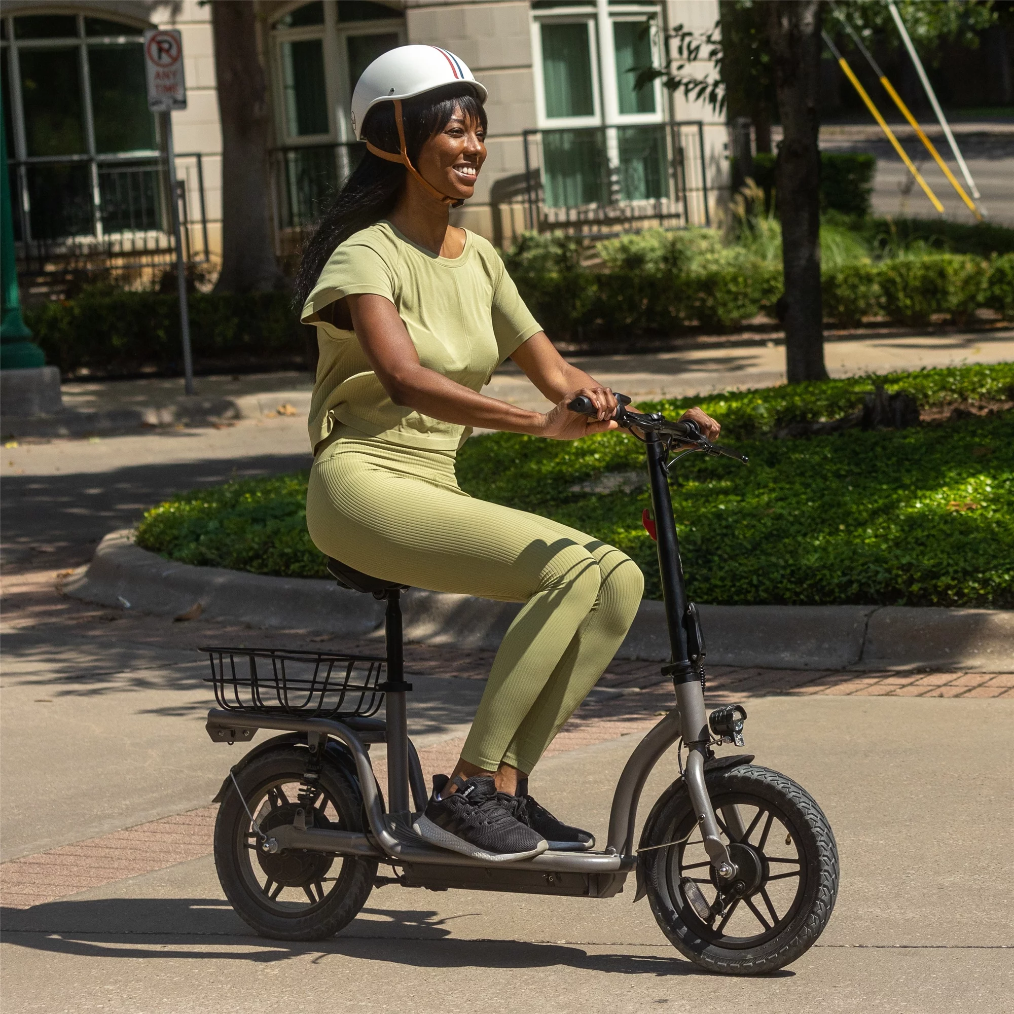 GOTRAX Flex Electric Scooter with Seat for Adult Commuter, 400W&16 Miles Range&15.5Mph Foldable Scooter with 14