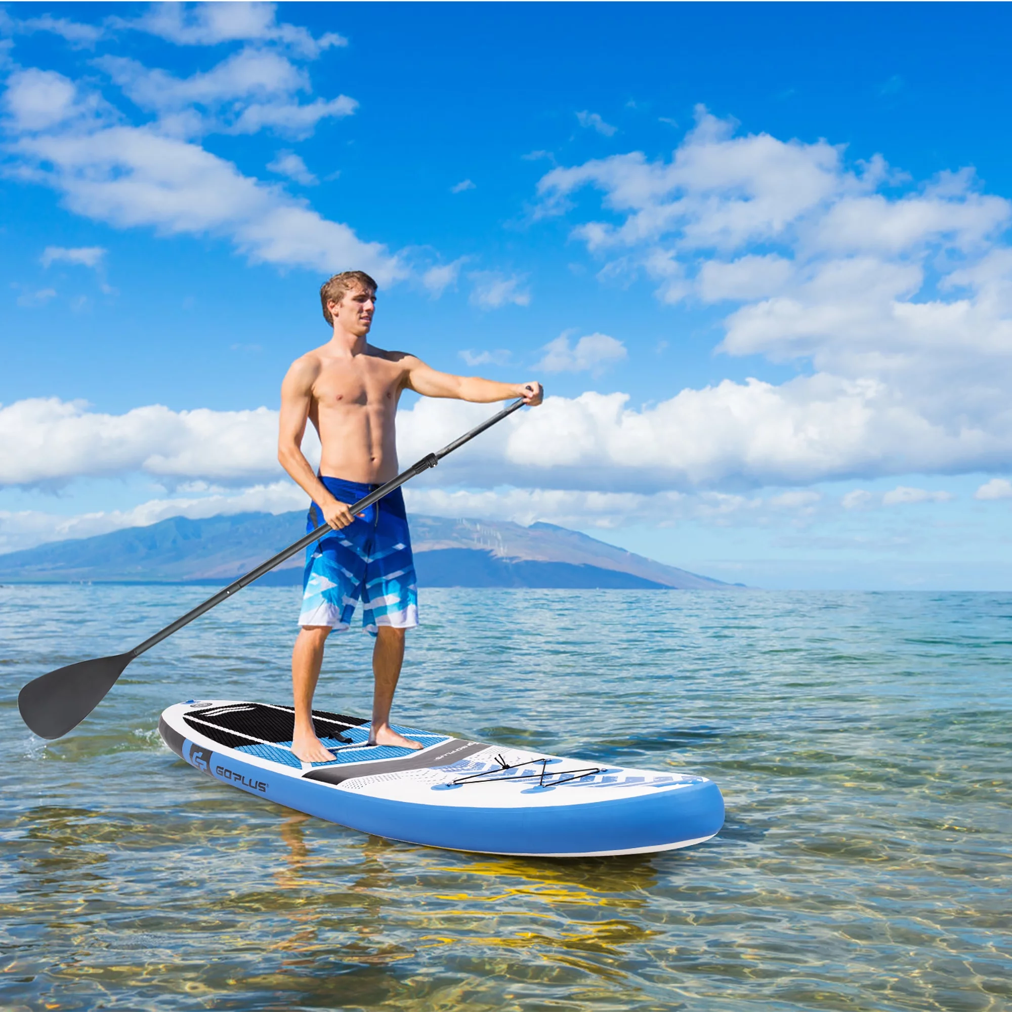 Goplus 10'5'' Inflatable Stand Up Paddle Board SUP with Carrying Bag Aluminum Paddle - Womvr