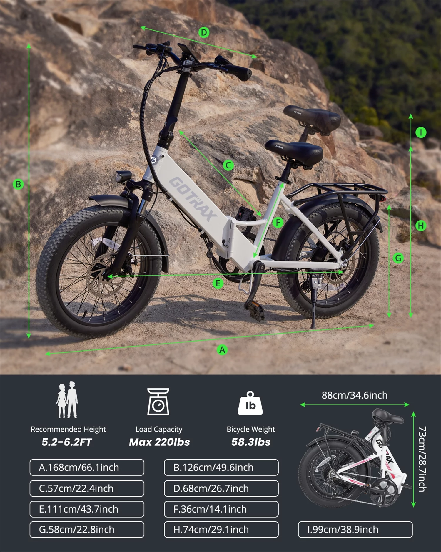 F2 Electric Bike for Adults, 500W/48V/20mph/20