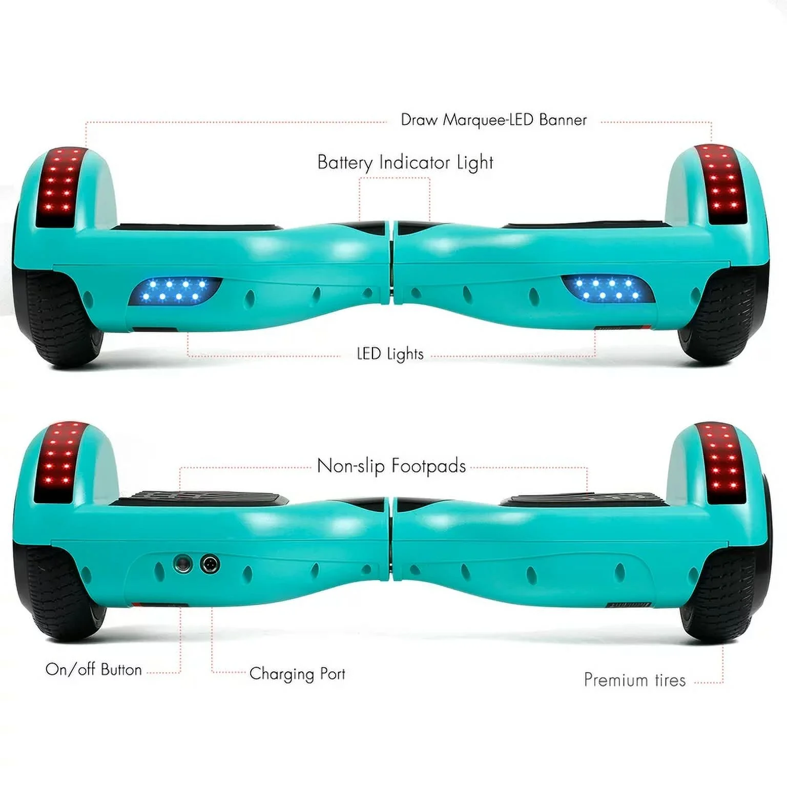 Hoverboard with Bluetooth and LED Lights 6.5