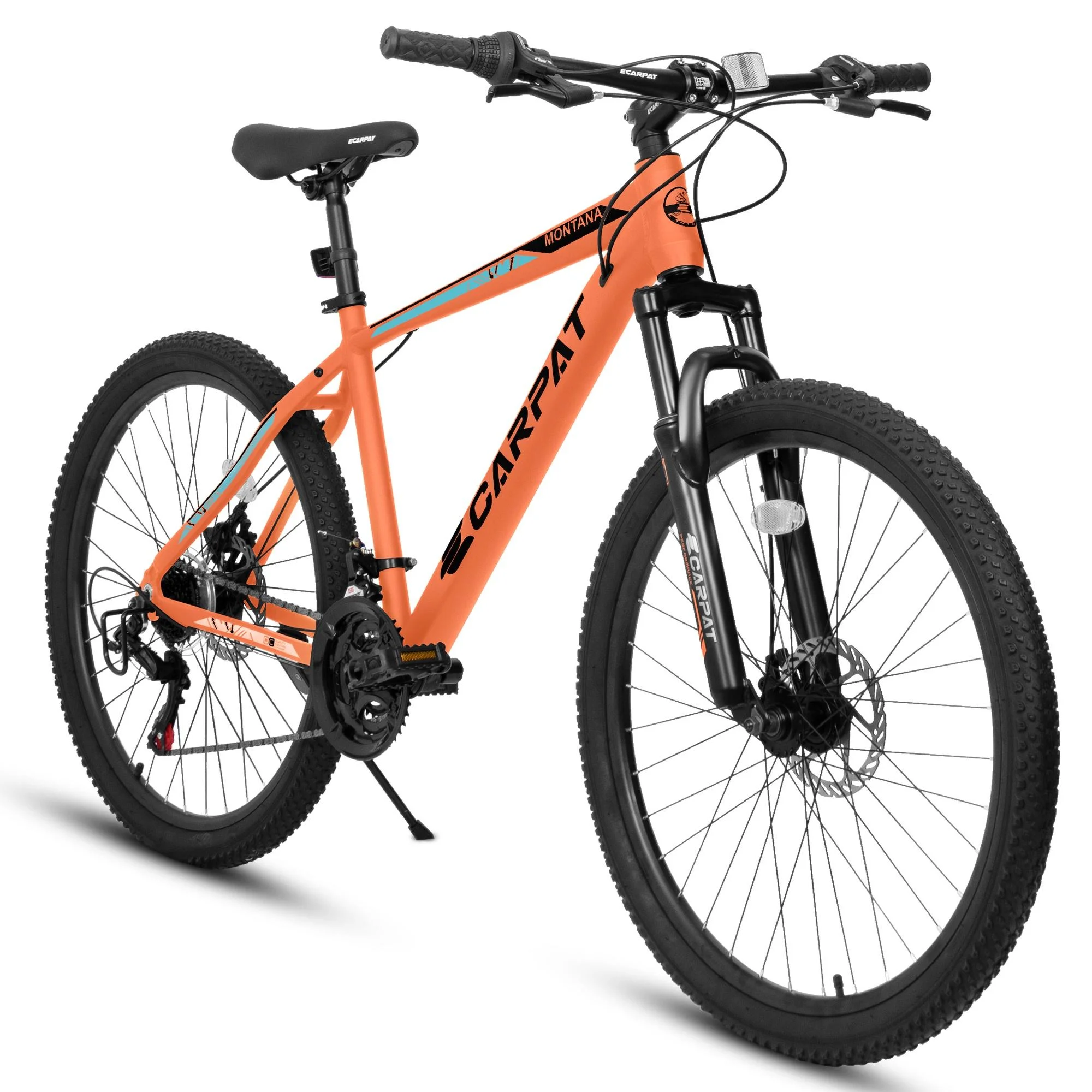 24 inch Mountain Bike, Shimano 21 Speed Drive, Dual Disc Brake, Front Suspension MTB For Boy Girl - Womvr