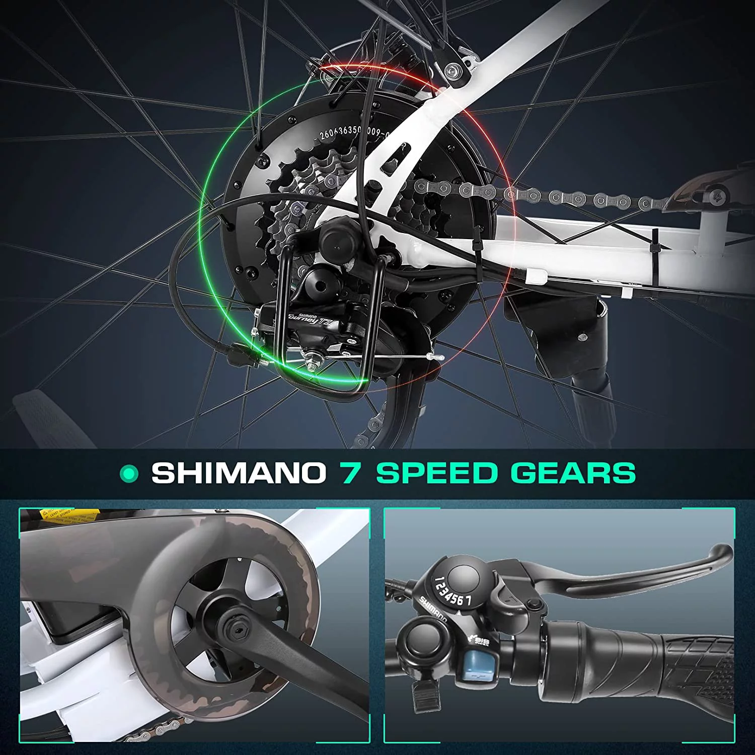 Vivi Electric Bike 26'' Electric Bike for Adults 500W Electric Bike with 48V Removable Battery, Electric Commuter Cruiser Bike 20MPH & 50 Mile City Electric Bike with Cruise Control - Womvr