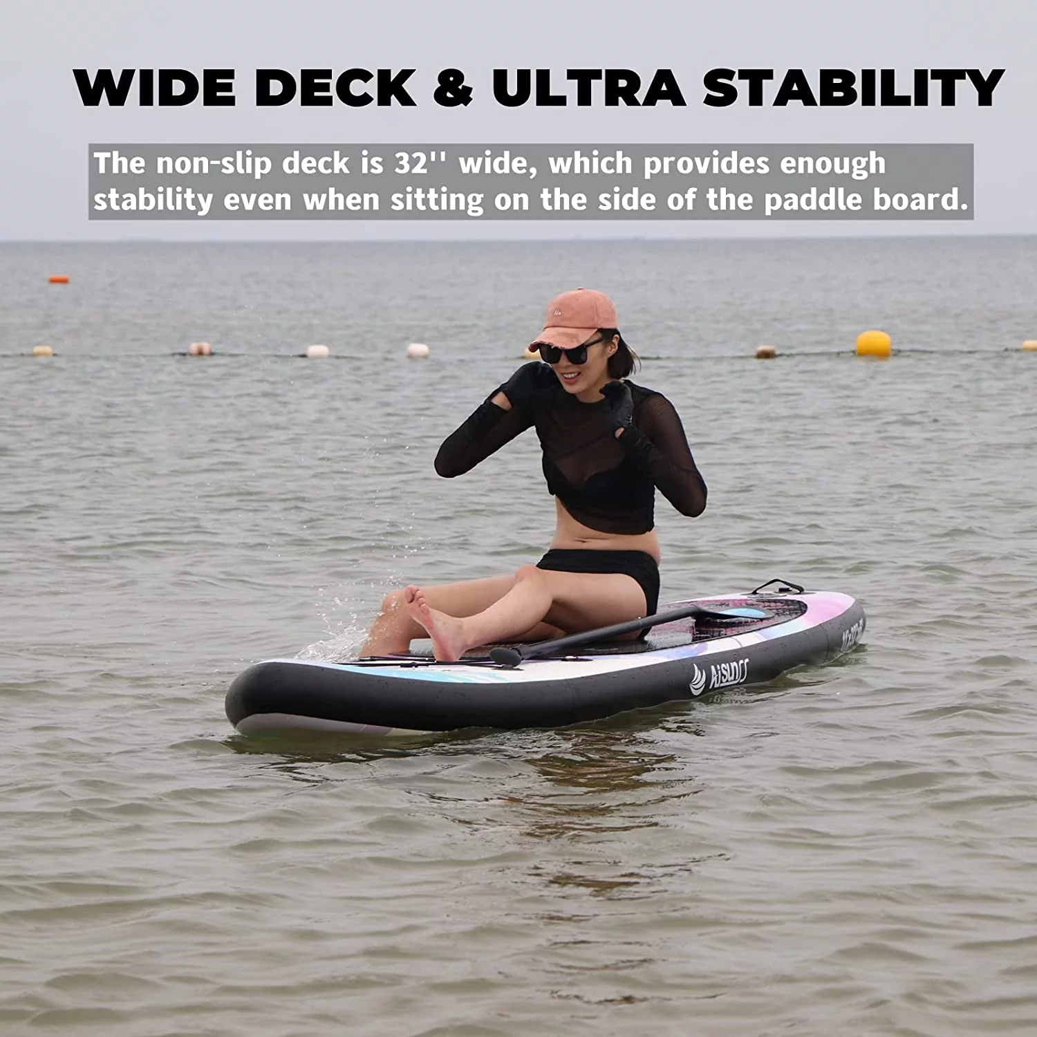 AISUNSS Inflatable Stand up Paddle Board 11ft with Premium SUP Accessories Purple Paddle Board - Womvr