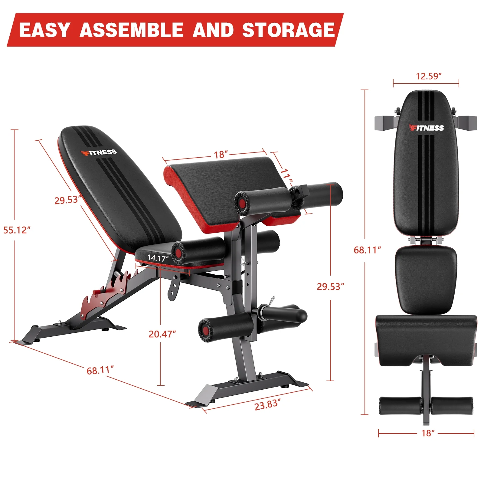 GIKPAL Weight Bench, Bench Press Set with Squat Rack and Bench for Home Gym Full-Body Workout - Womvr