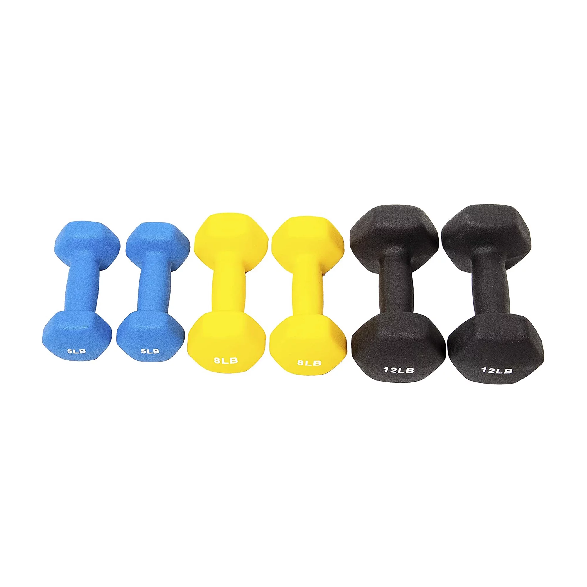 Sporzon! Neoprene Coated 3 Pairs Metal Handheld Dumbbell Weight w/ Stand - Womvr