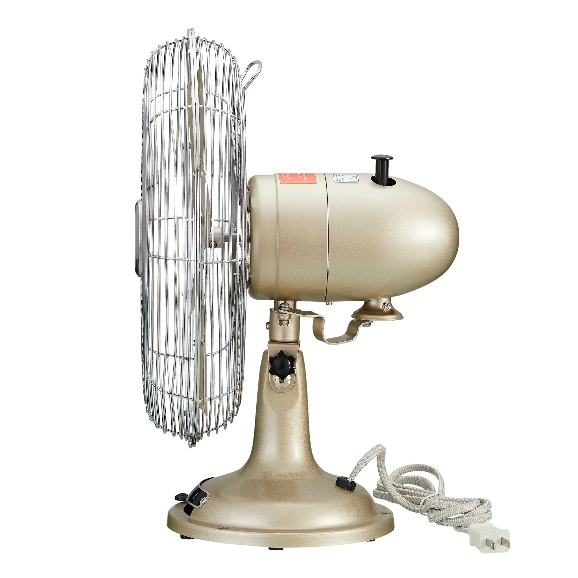Better Homes & Gardens New 12 inch Retro 3-Speed Metal Tilted-Head Oscillation Table Fan Gold - Womvr