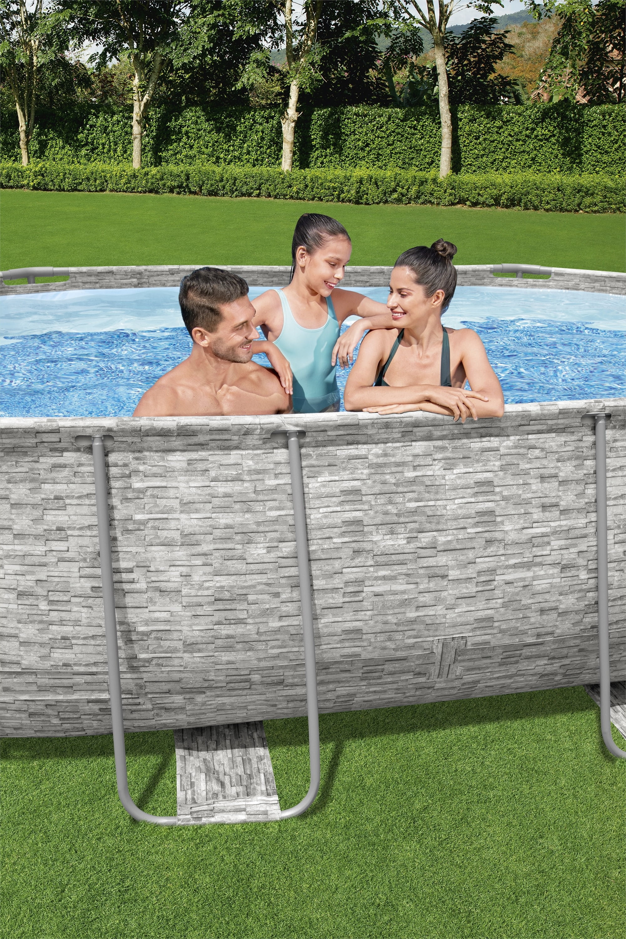 Coleman Power Steel 16 ft. x 10 ft. x 42 in. Oval Metal Frame Above Ground Pool Set - Womvr