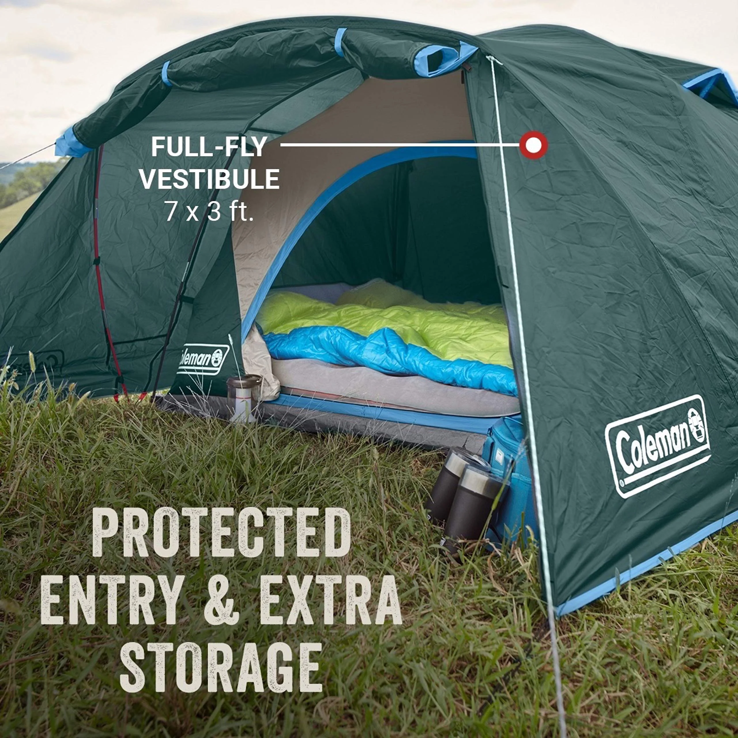Coleman Camping Tent | Skydome Tent with Full Fly Vestibule - Womvr