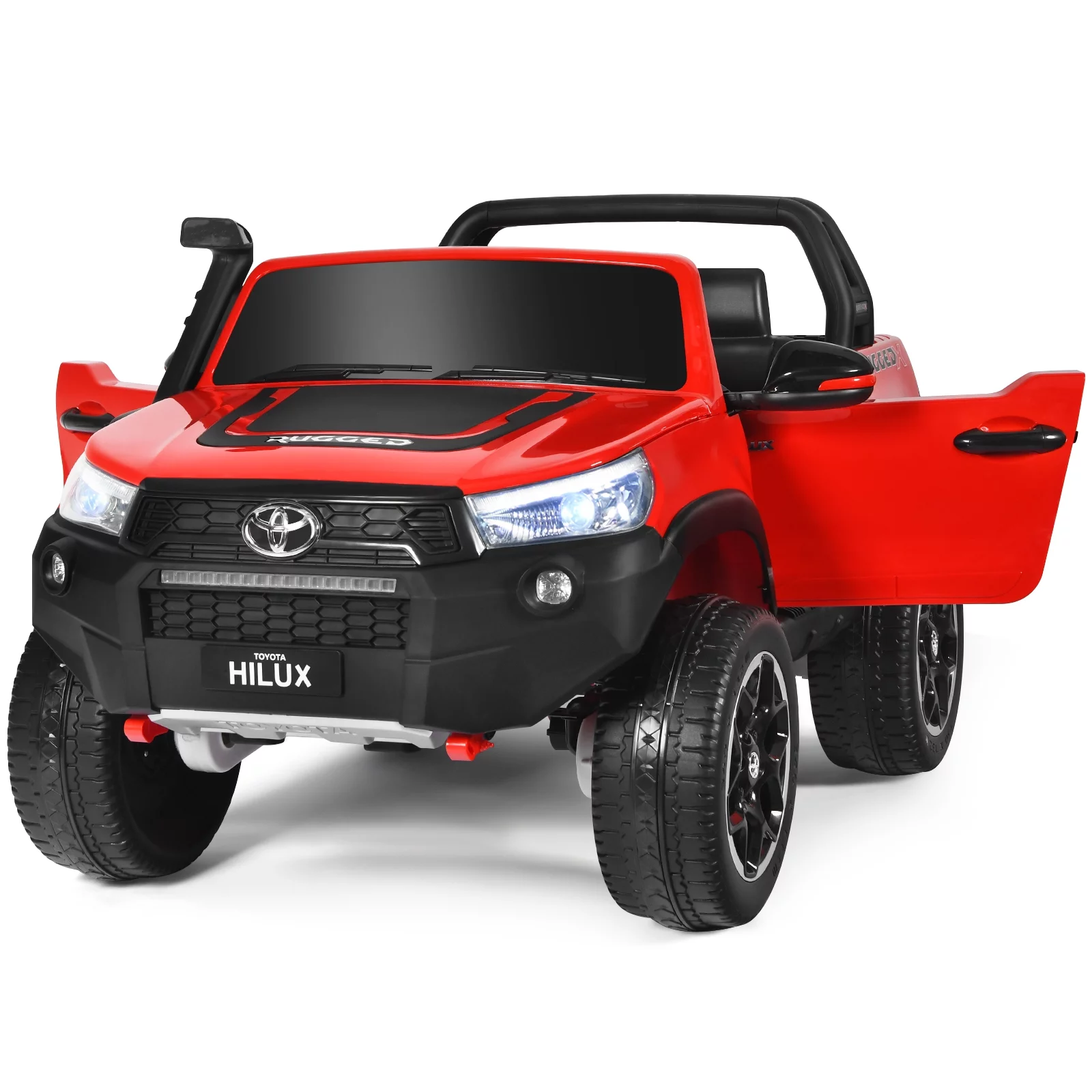 Infans 2*12V Licensed Toyota Hilux Ride On Truck Car 2-Seater 4WD Remote Control Pink - Womvr