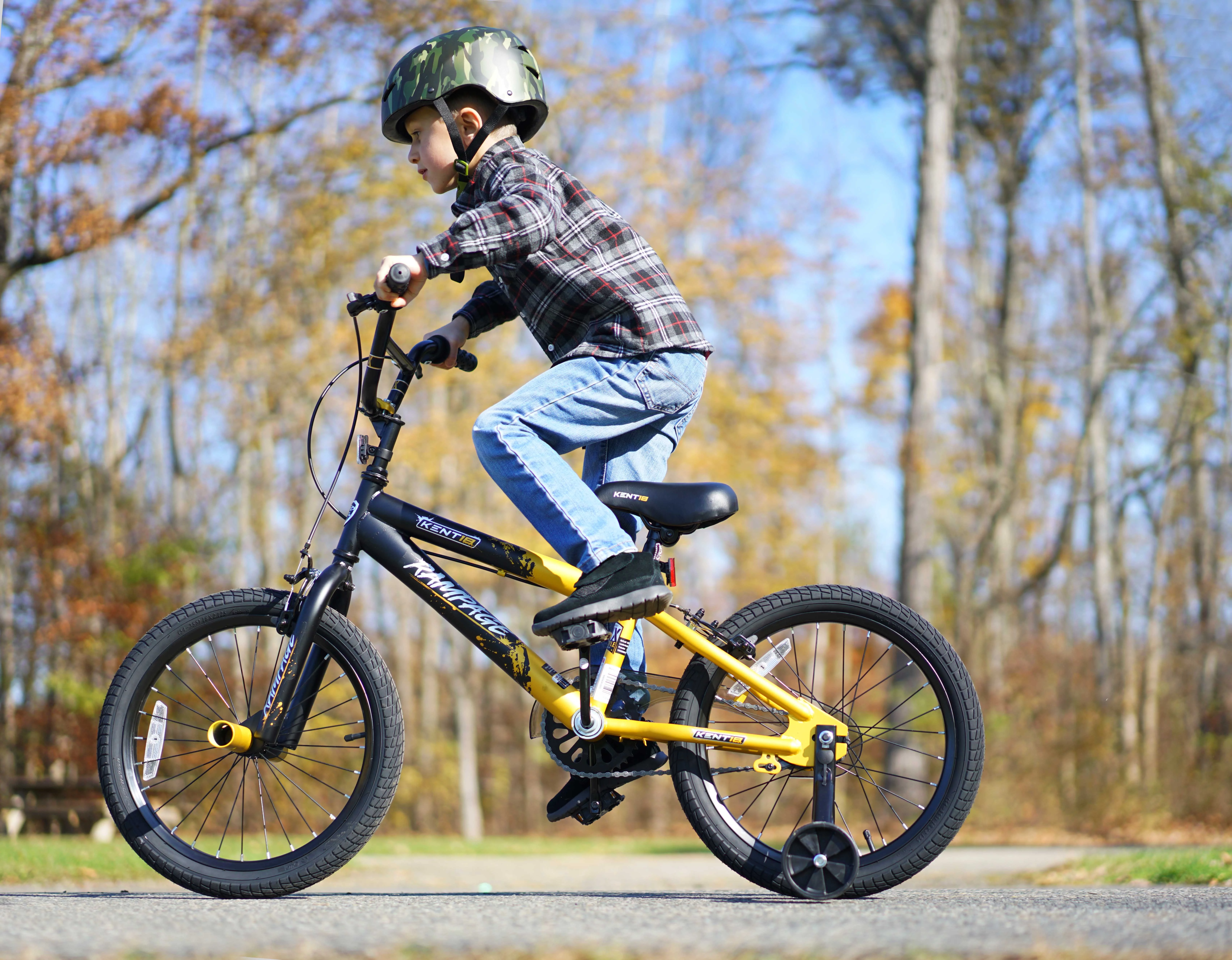 Kent Bicycle 18 in. Rampage Boy's BMX Child Bicycle, Gold and Black - Womvr