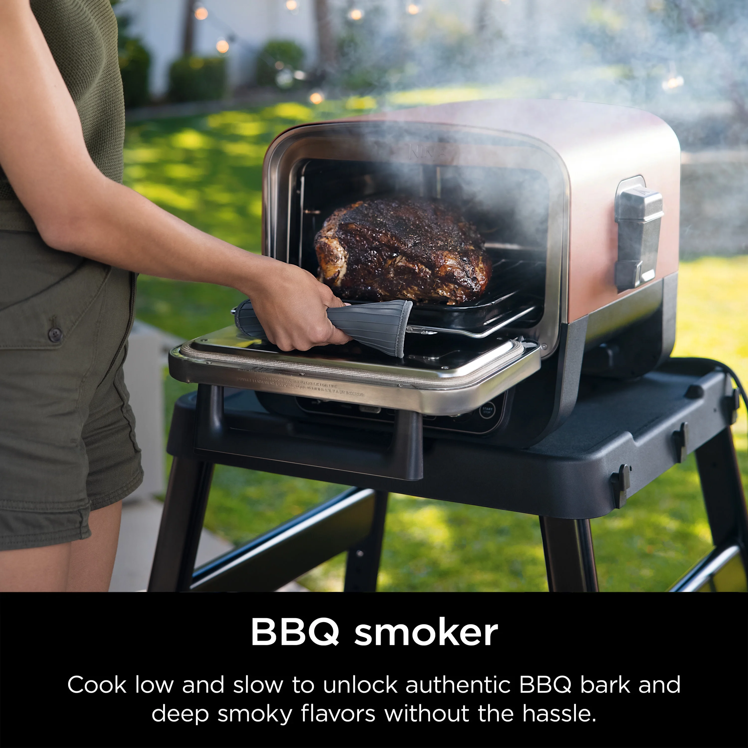 Ninja Woodfire? Pizza Oven, 5-in-1 outdoor oven, 5 Pizza Settings, Ninja Woodfire? Technology, up to 700��F heat, BBQ smoker, Electric? - Womvr