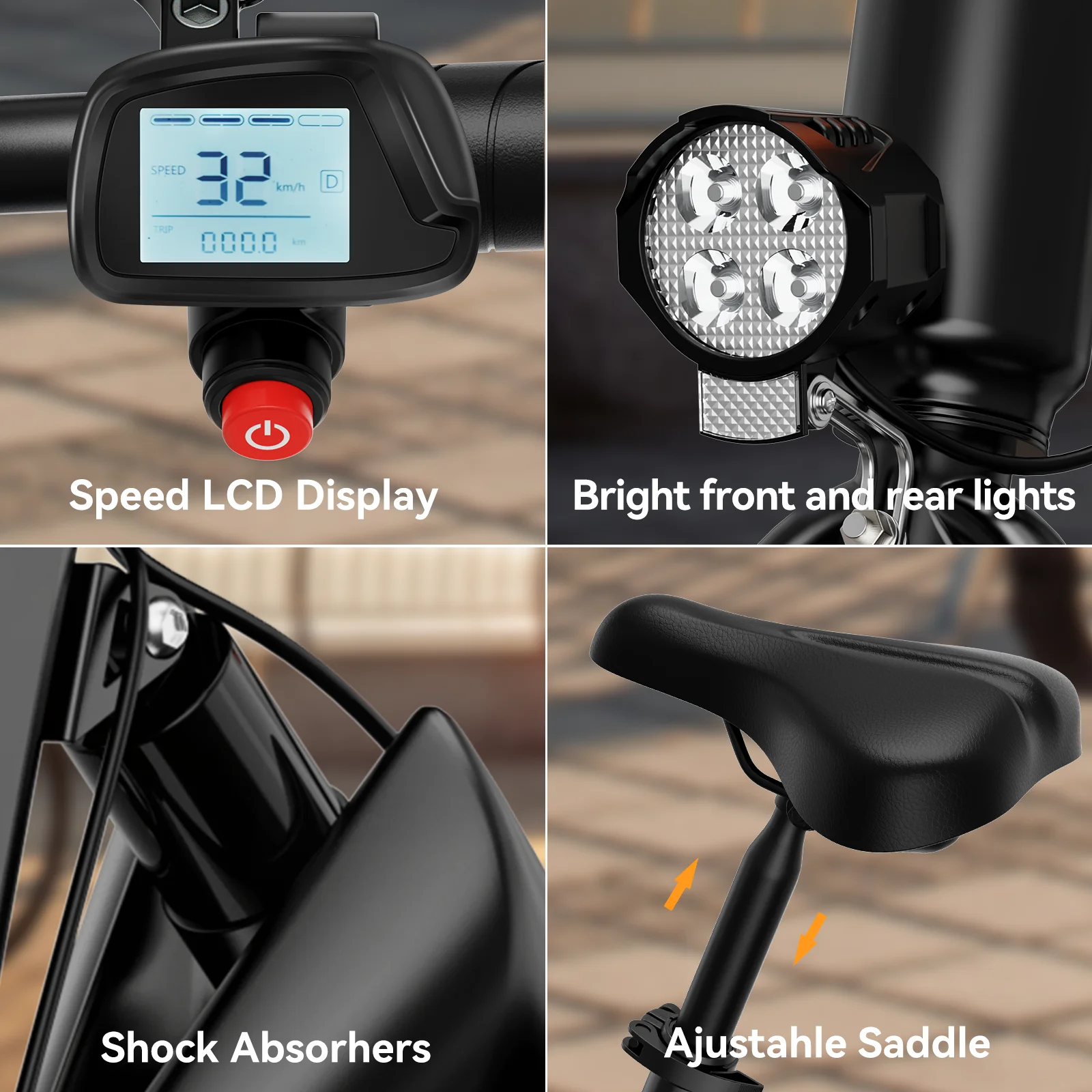 Jasion EB3 Electric Bike for Adults, 350W Folding Electric Bicycle with 270Wh Battery, 14