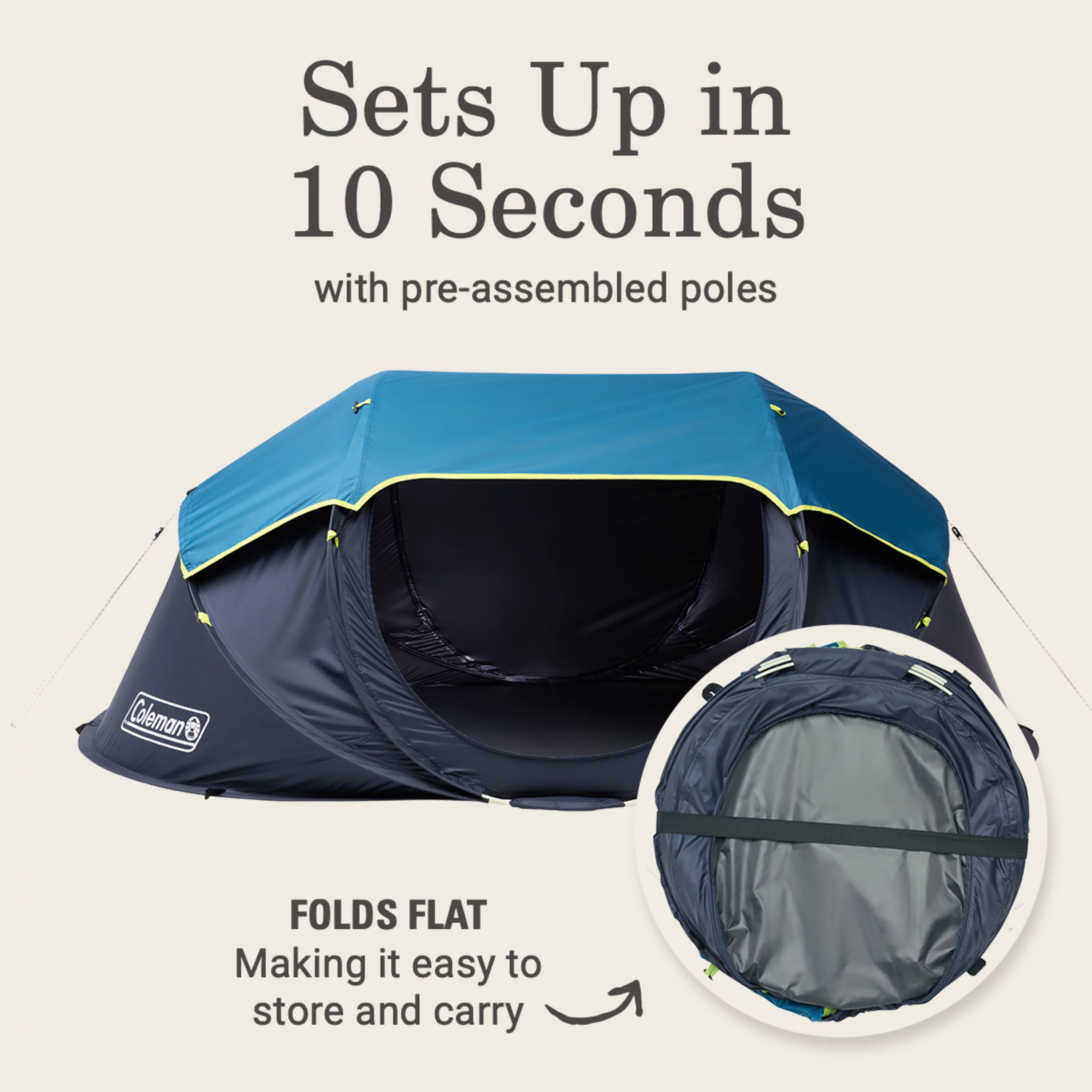 Coleman Pop-up 2-Person Camp Tent with Dark Room Technology - Womvr