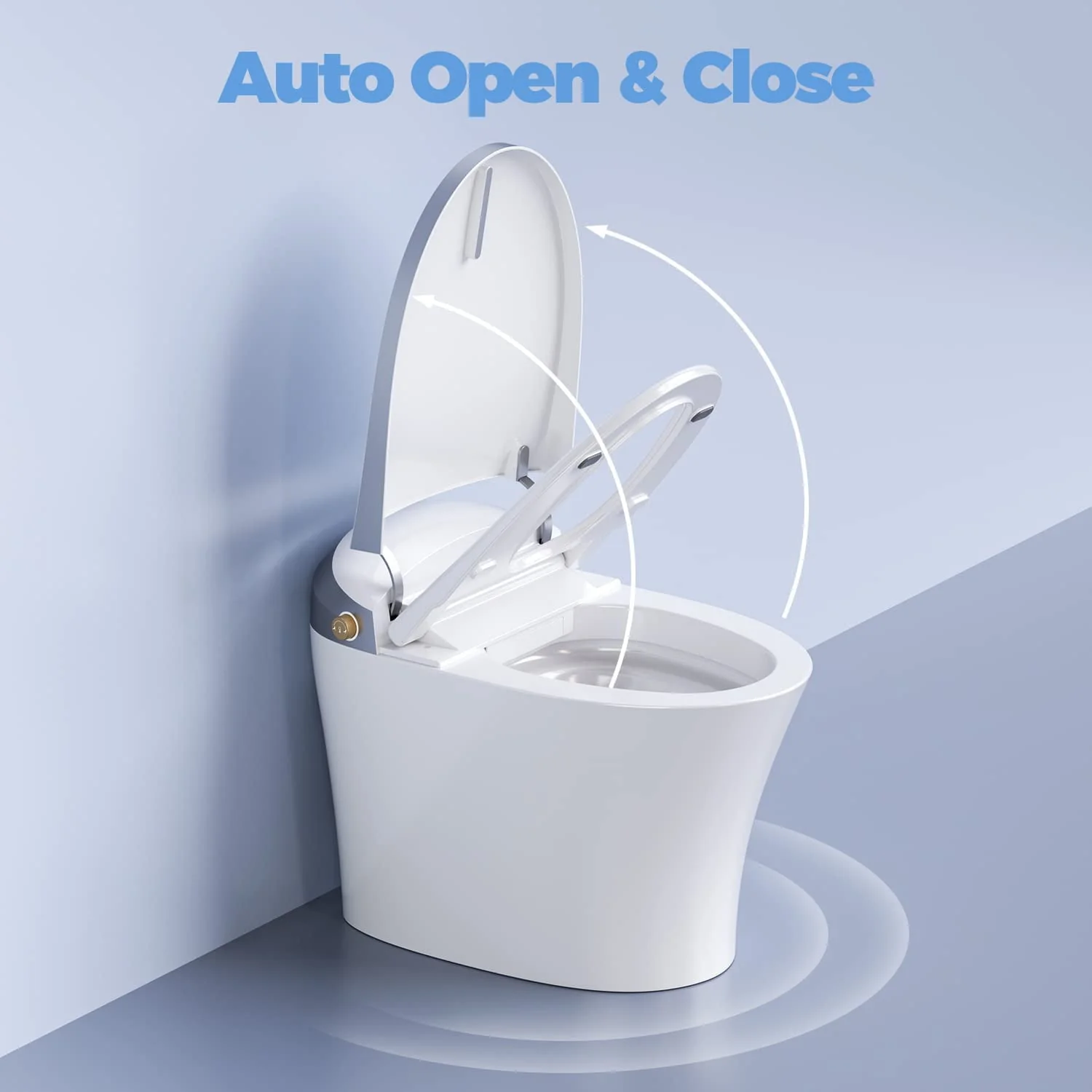Horow Smart Toilet with Heated Seat, Automatic Power Flush Tankless,Ceramic One Piece Toilets for Bathroom - Womvr