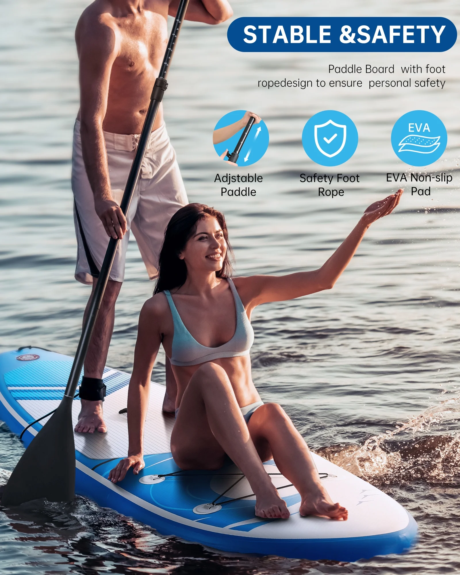 Marnur Inflatable Paddle Board Stand up Paddle Board 10' SUP 6 in.Thick Board Carry Bag & Fast Pumping Green - Womvr