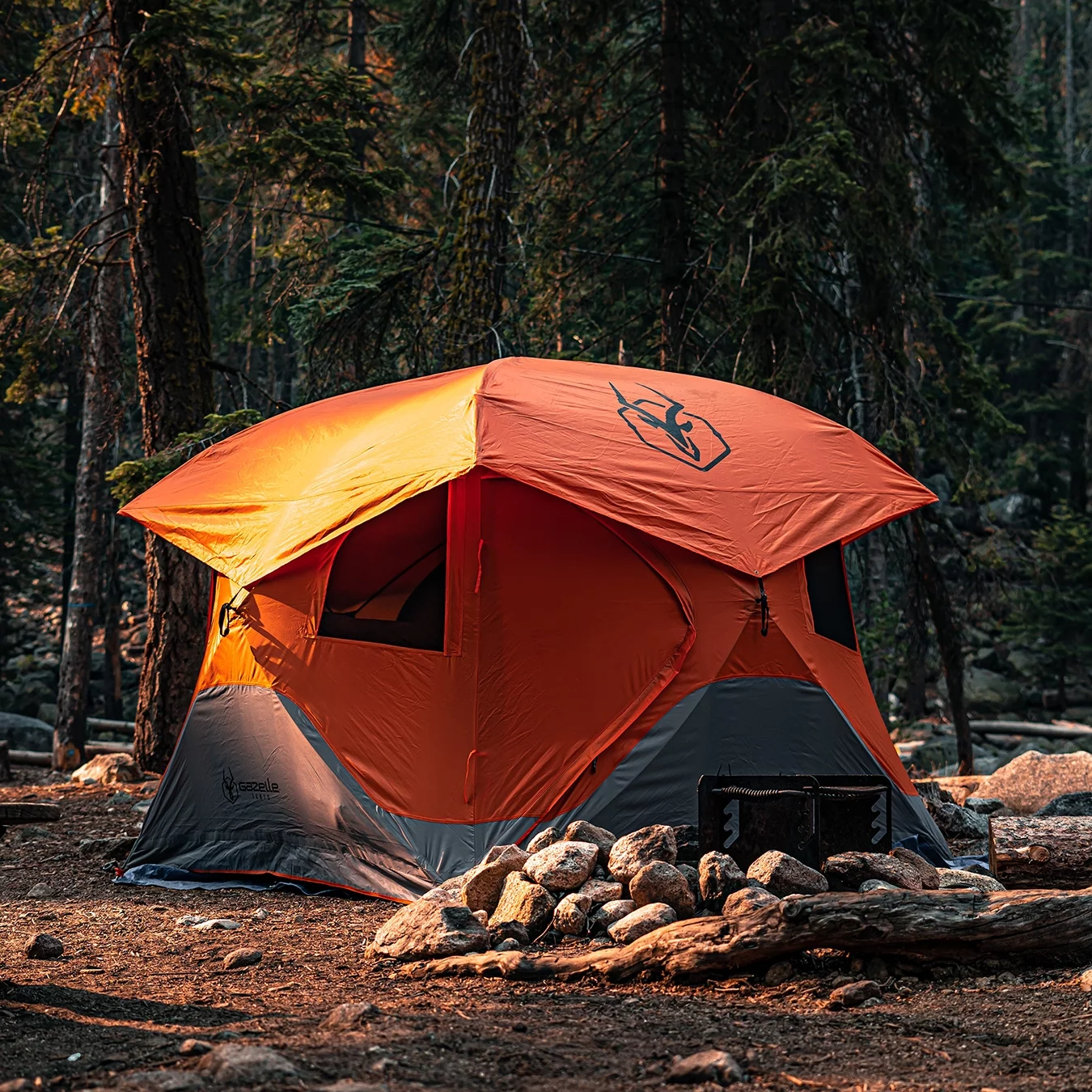 Gazelle Tents? T4 Portable Hub Tent, 4-Person, Sunset Orange, 44342 - Womvr