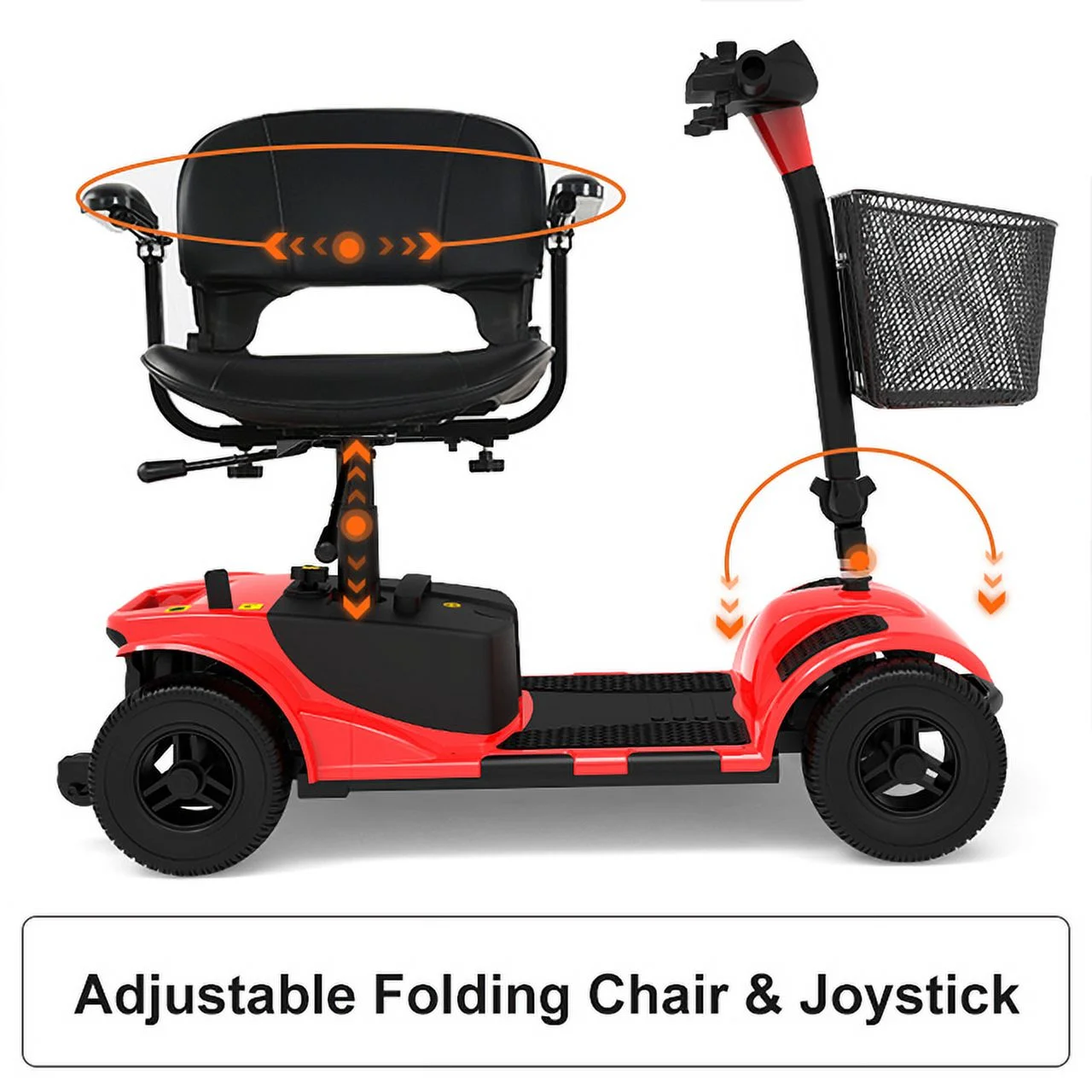 Engwe 4 Wheel Powered Mobility Scooters,Foldable Electric Wheelchair for Seniors-Red - Womvr