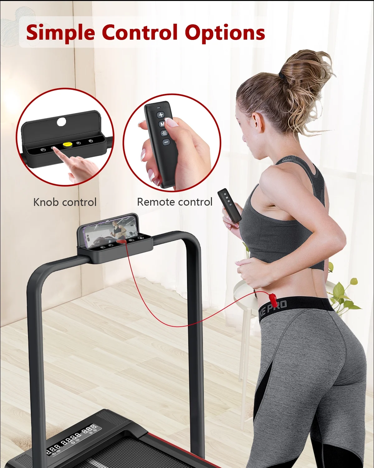 Bigzzia Treadmill Under Desk Treadmill 2 in 1 Folding Treadmill, Treadmills for Home Maximum Weight 265 lbs Gray - Womvr