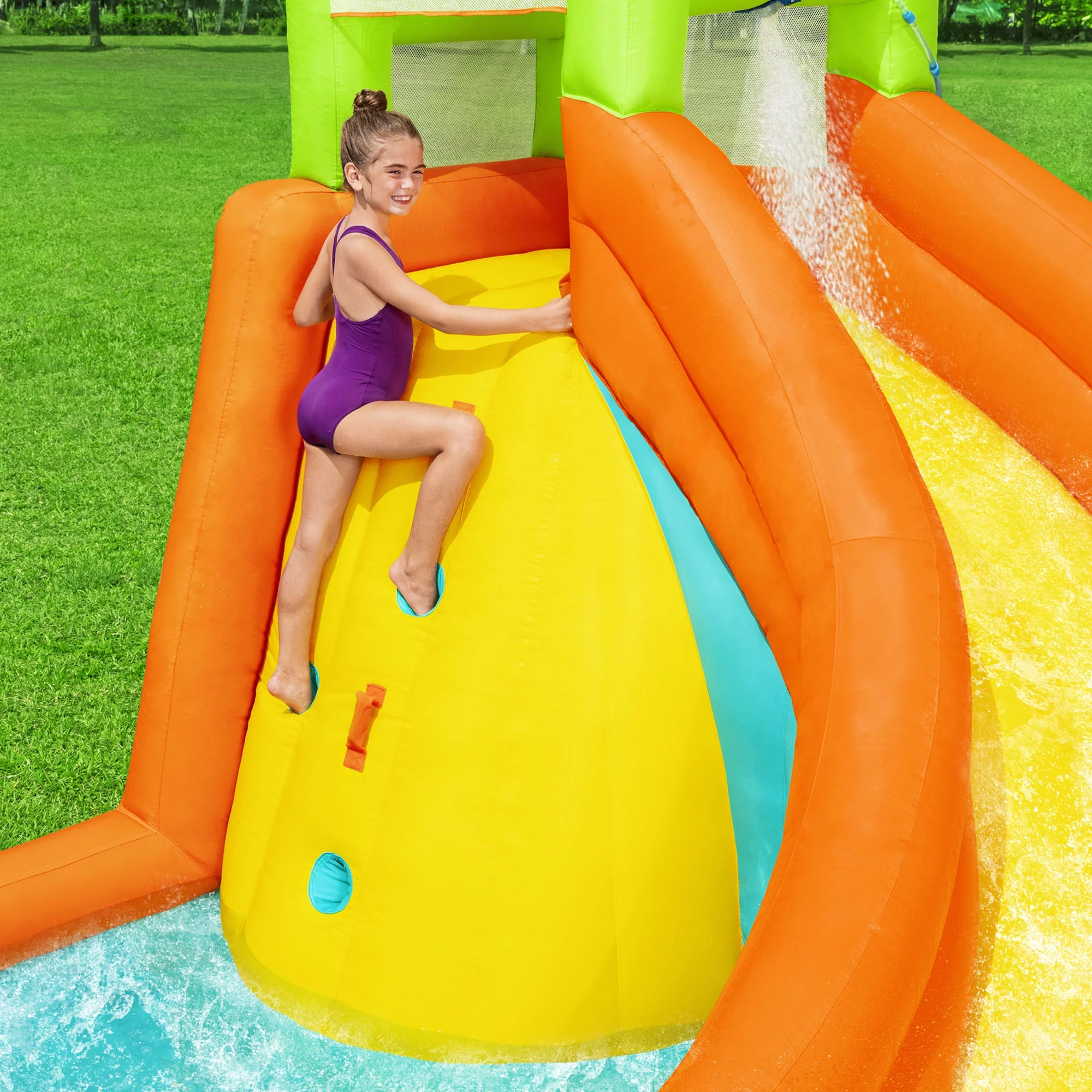 H2OGO! Canopy Cove Kids Outdoor Inflatable Mega Water Park with Water Cannon - Womvr