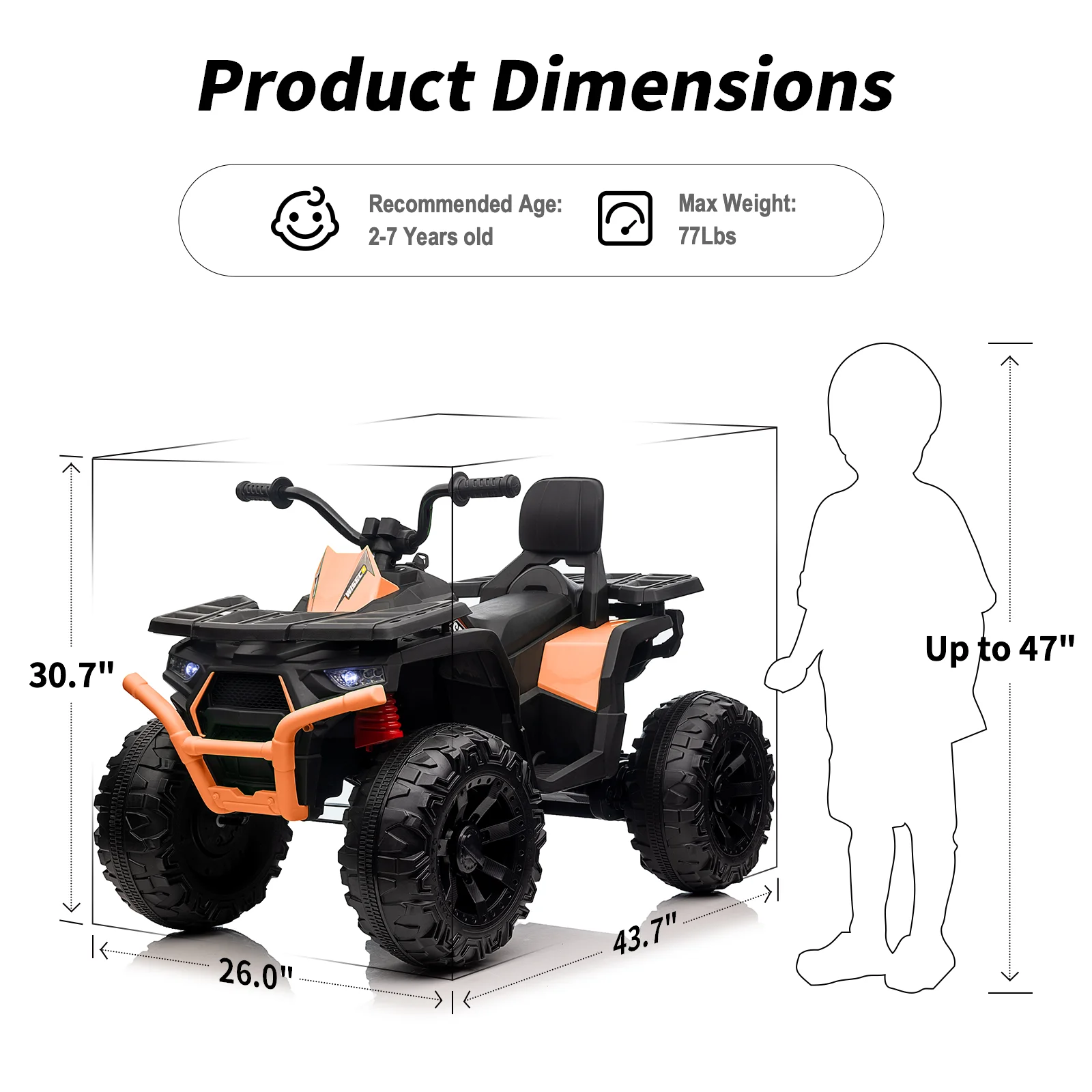 Outfunny Kids 4 Wheeler, 24V Ride on Toy Electric ATV for Big Kid Ages 3-7 - Green - Womvr