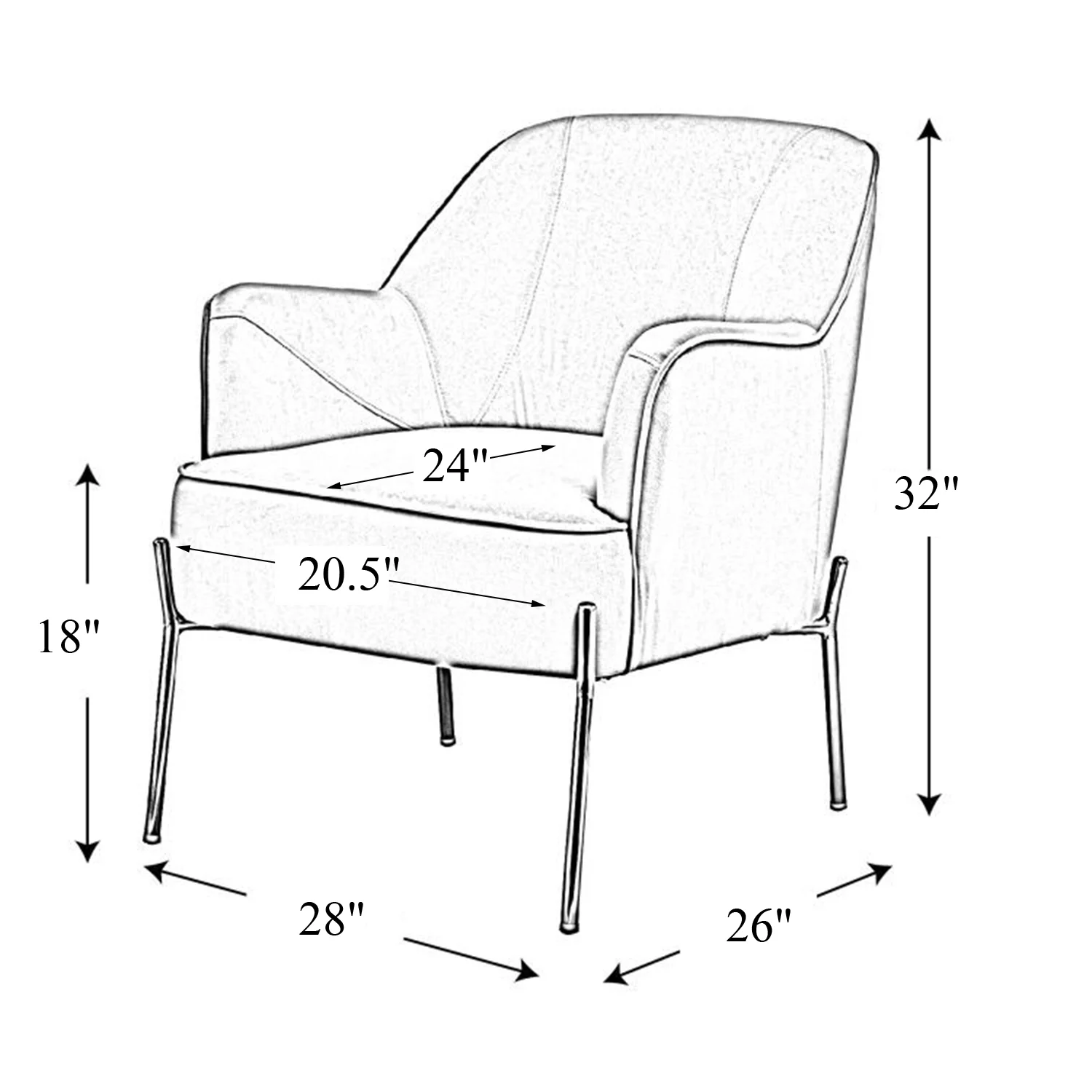 Velvet Upholstered Accent Chair Metal Legs Curved Backrest Lounge Home Armchair Bedroom Adult Pink - Womvr