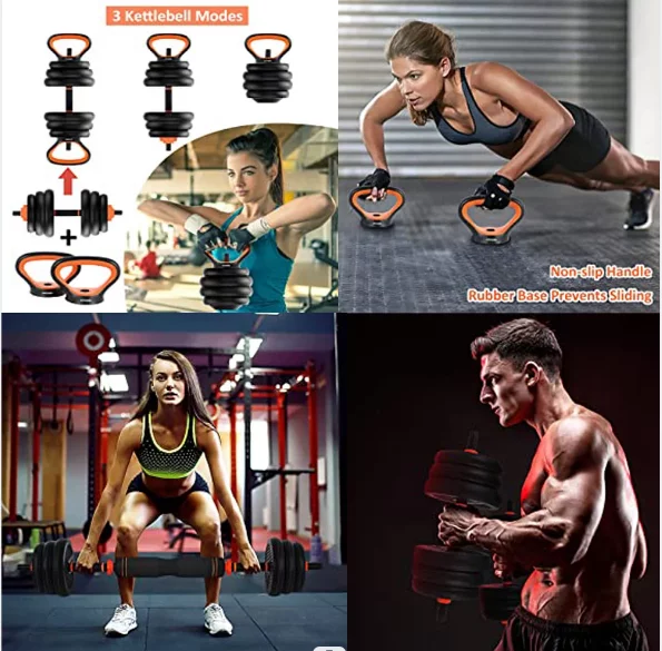 Peradix 77lbs Adjustable Dumbbell Set, Free Weights Dumbbells Set for Lifting Workout Gym Home Fitness , Black - Womvr