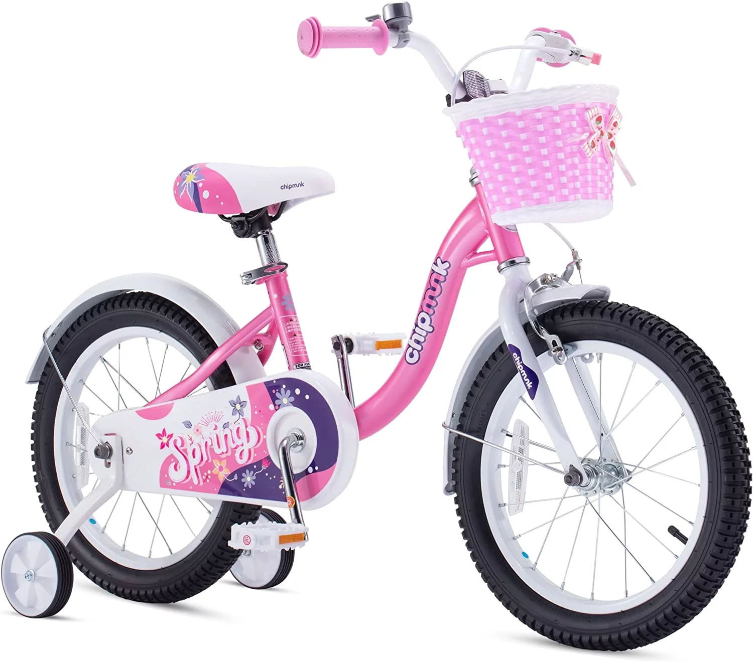RoyalBaby Spring Kids Bike Girls 14 Inch Bicycle with Basket for Ages 3-9 Years Training Wheel Options Green - Womvr