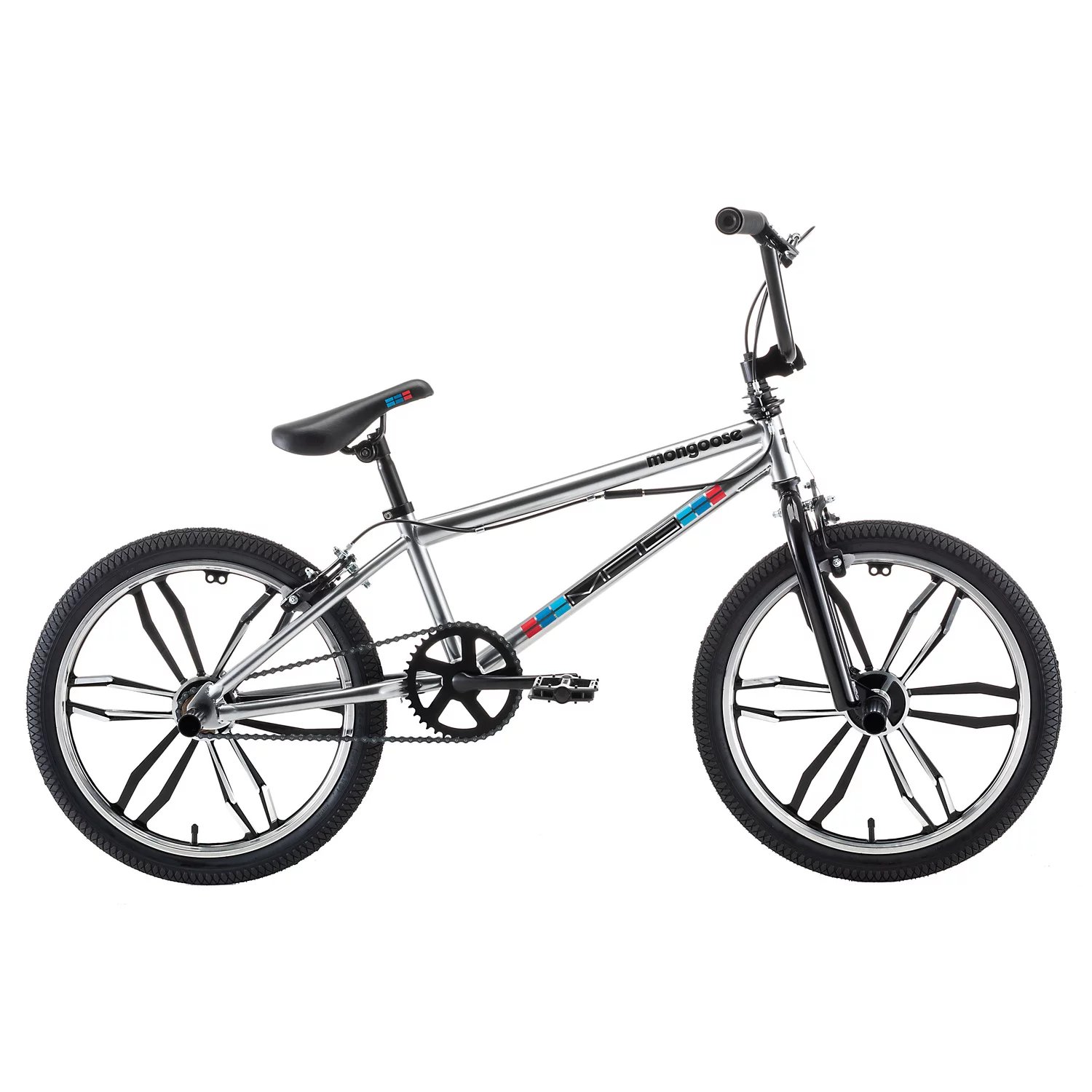 Mongoose Mongoose Grid Mag BMX Freestyle Bike, 20-Inch Wheels, Single Speed, Silver - Womvr