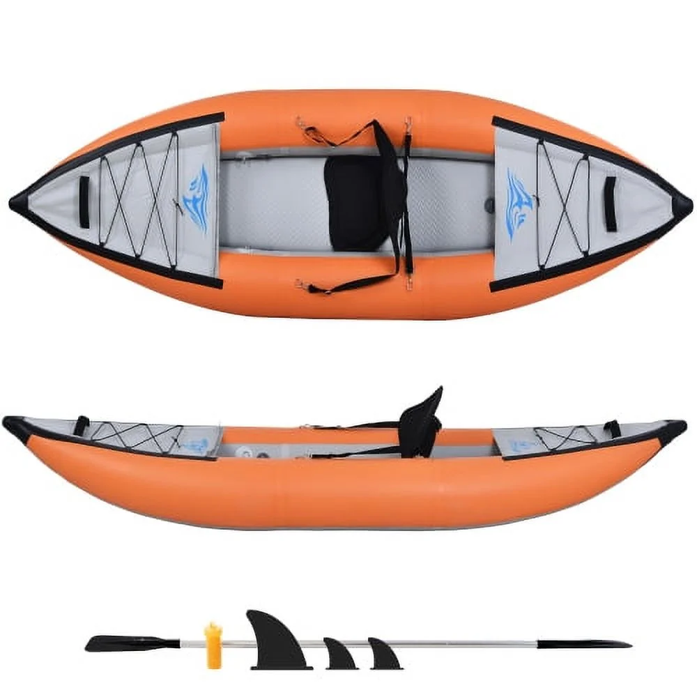 MKING Inflatable Kayak Set with Paddle & Air Pump, Deluxe Extended Version Tandem 2 Person Kayak,Portable Recreational Touring Kayak Foldable Fishing Touring Kayaks - Womvr