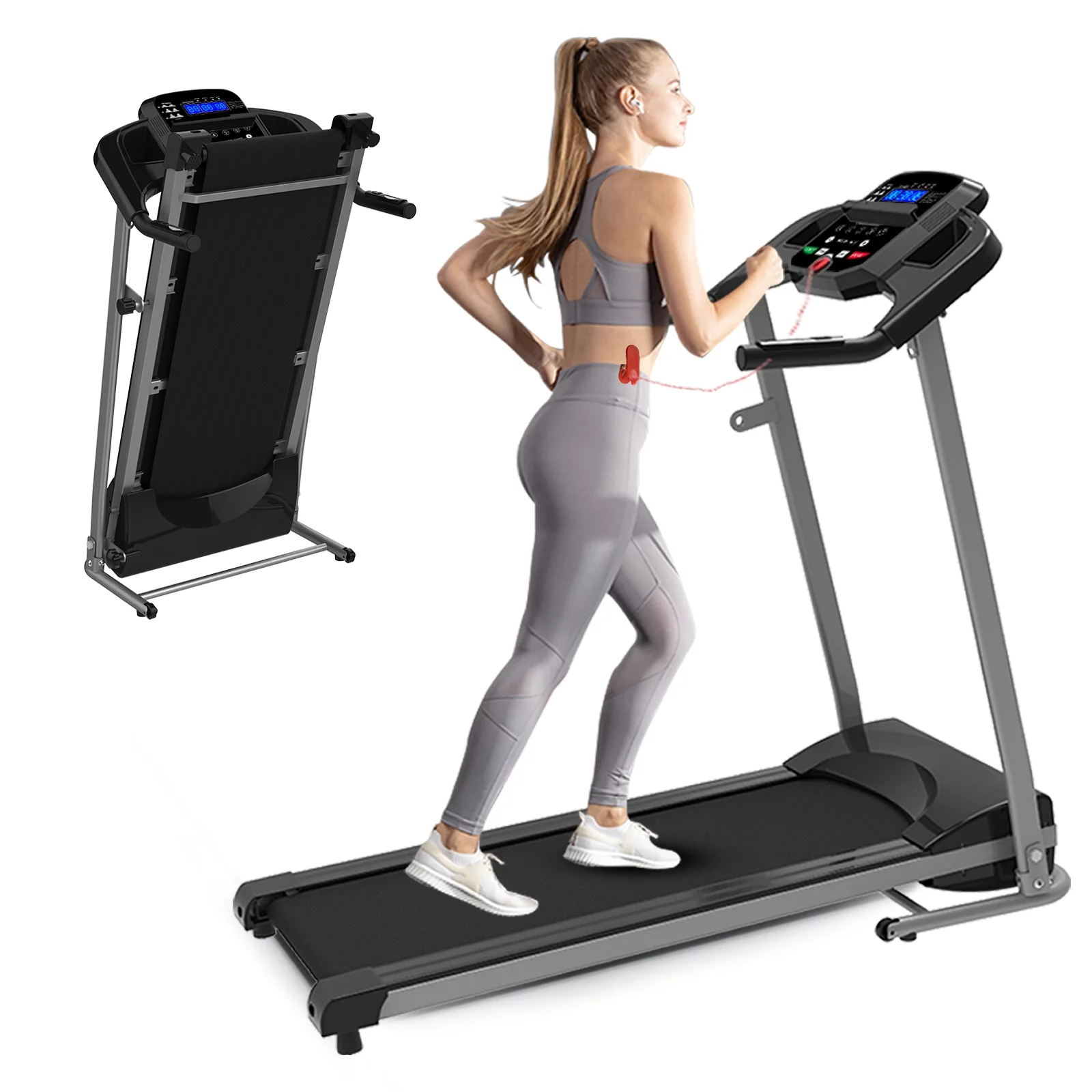 CIYOYO Folding Treadmill for Home, 2.5HP Treadmills for Office with Bluetooth Music, 240 lbs Max Weight - Womvr